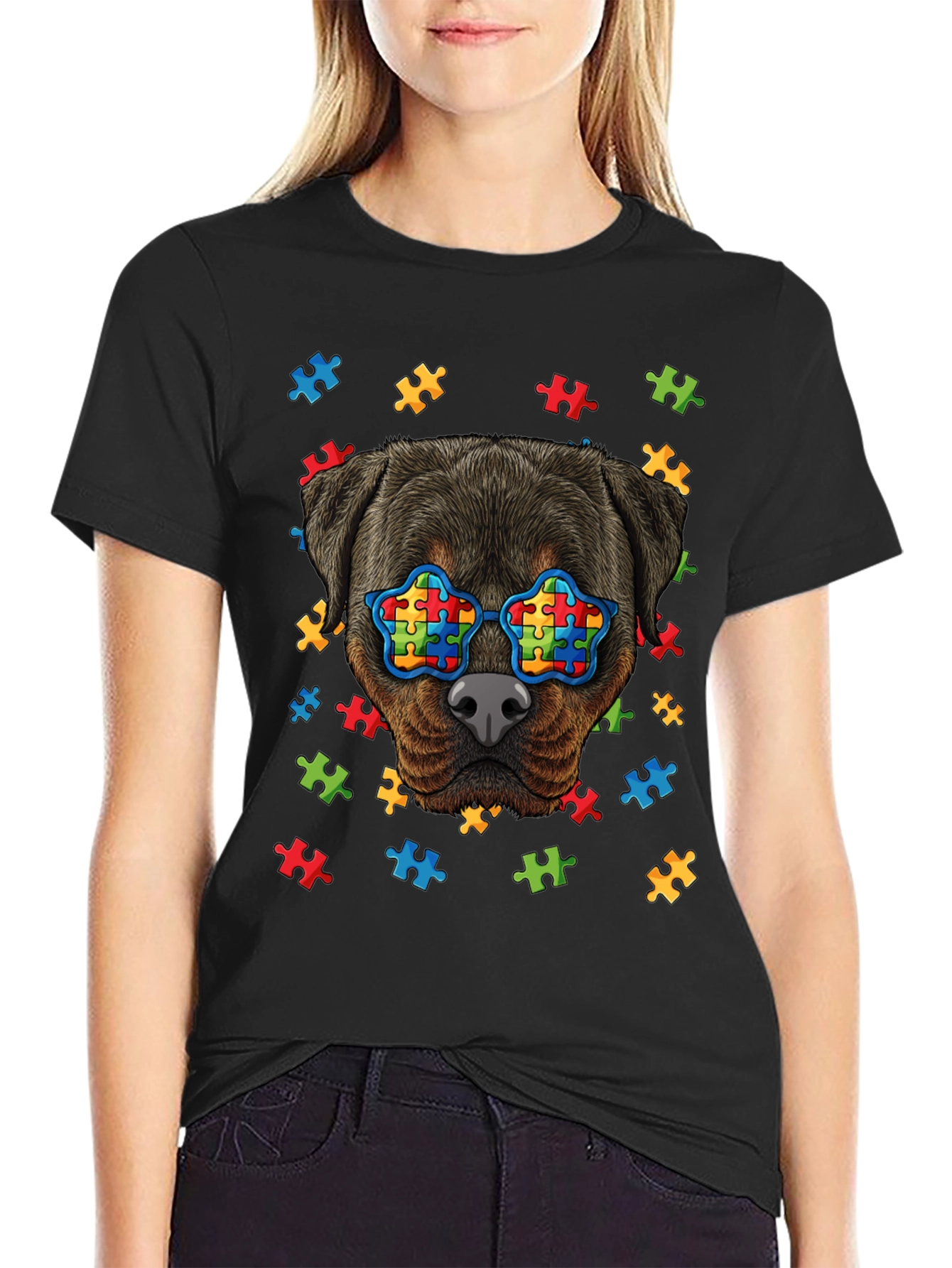 Autism Awareness Rottweiler T-Shirt