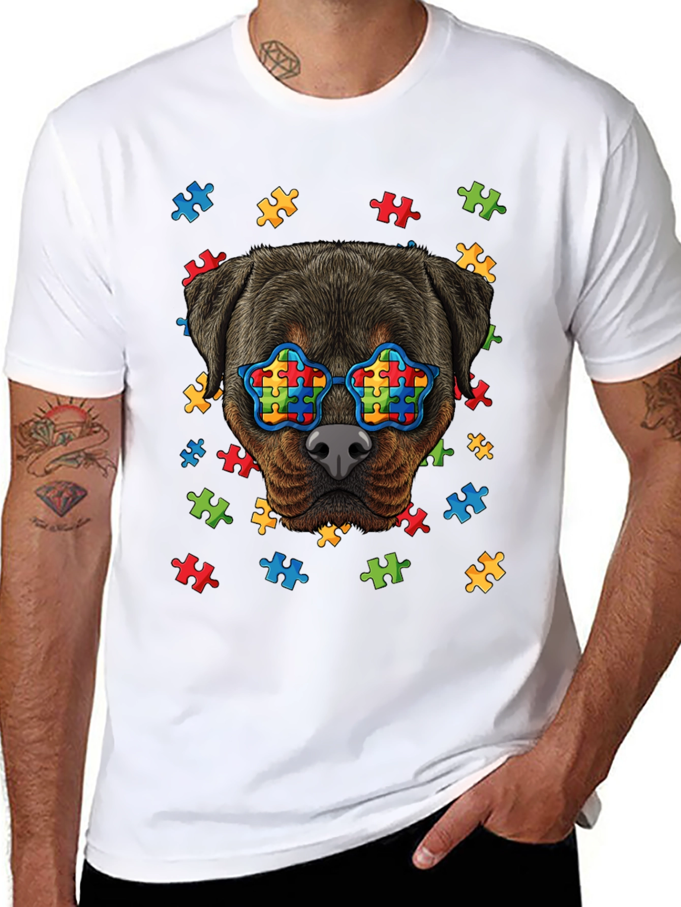 Autism Awareness Rottweiler T-Shirt