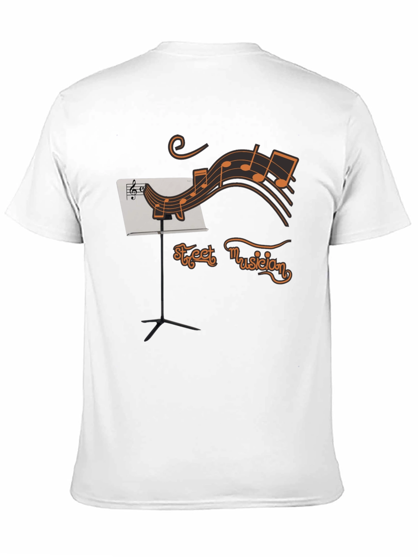 Street Musician Graphic T-Shirt - Black Crew Neck Tee