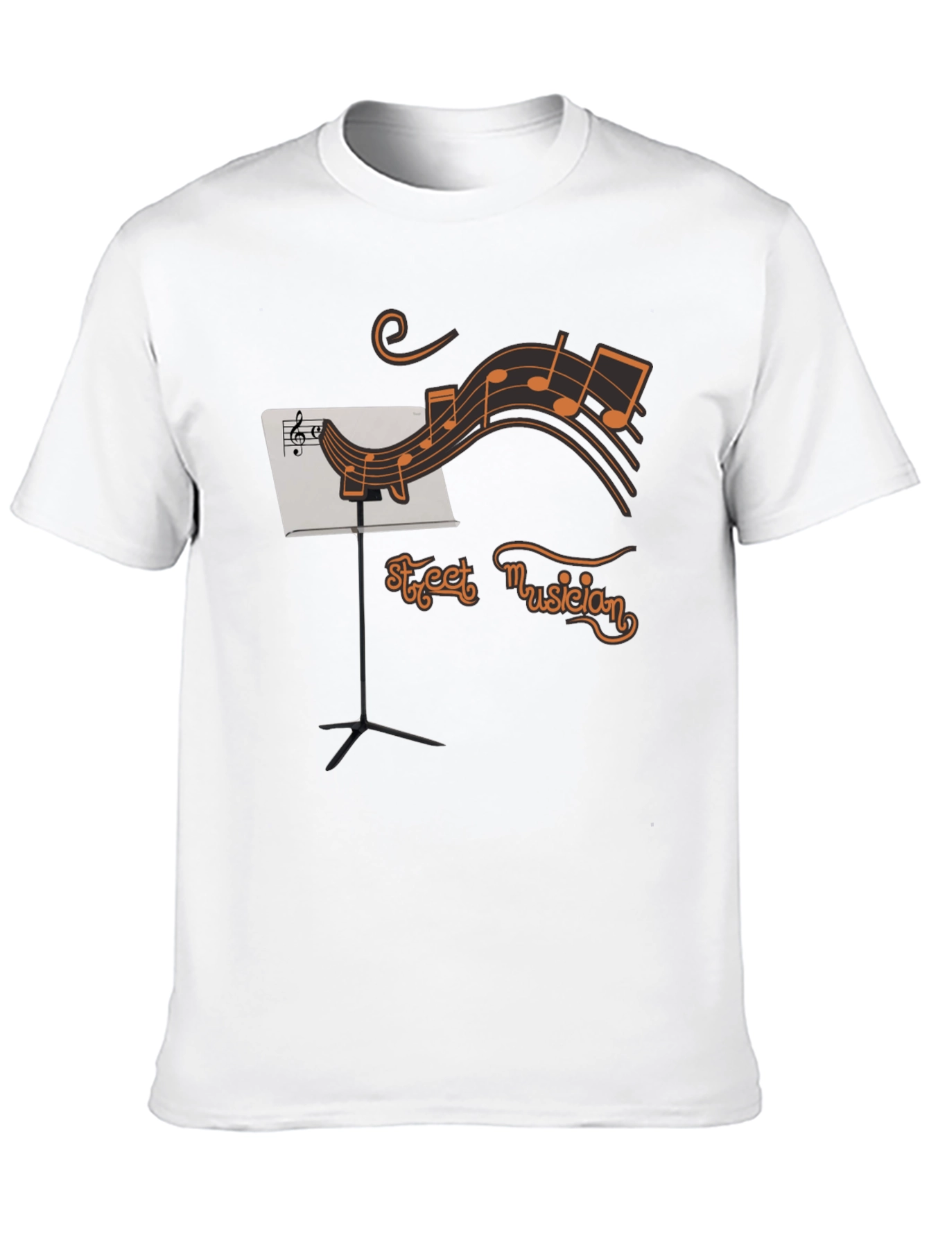 Street Musician Graphic T-Shirt - Black Crew Neck Tee
