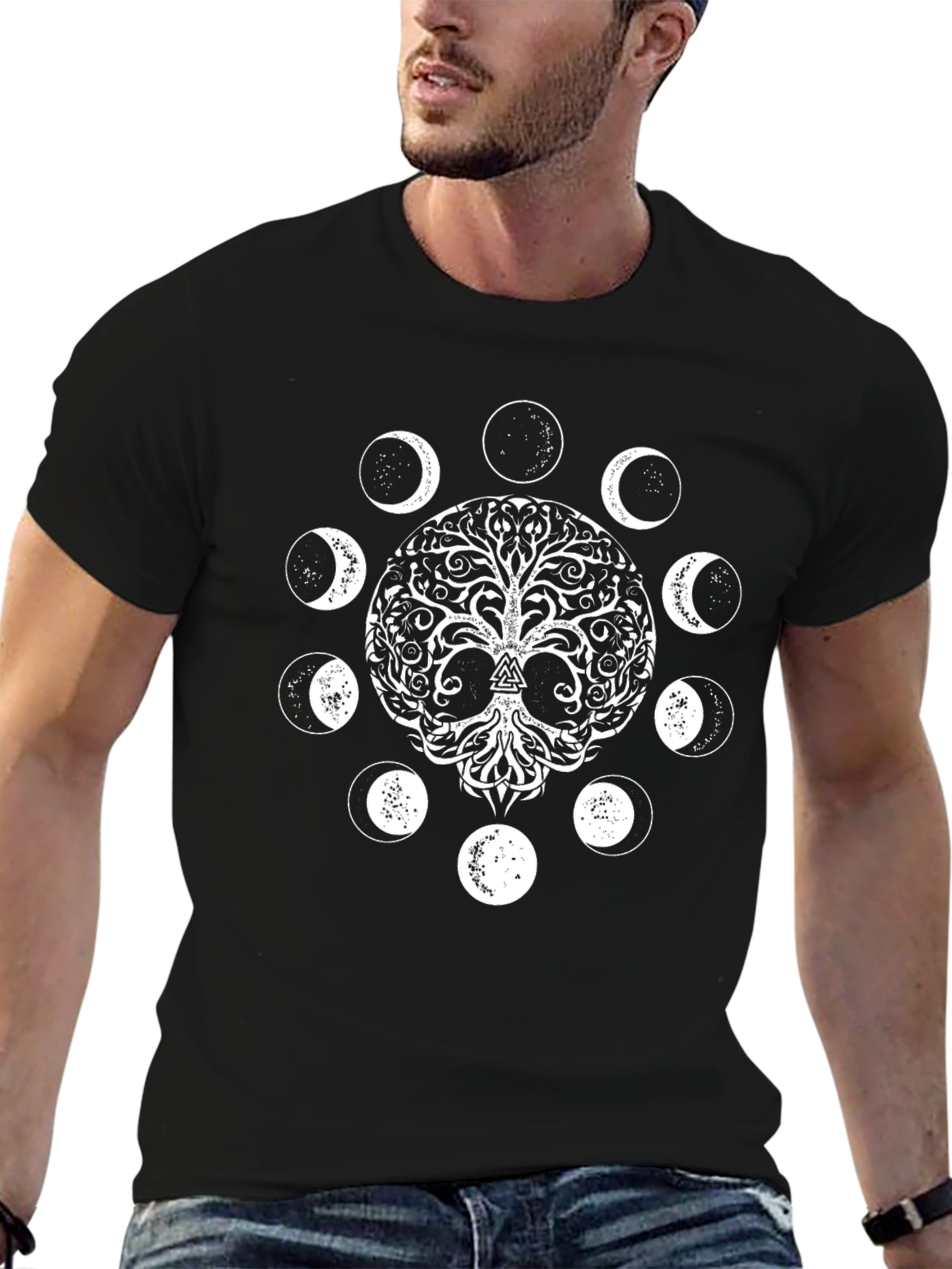 Yggdrasil Tree of Life Moon Phases Graphic Tee