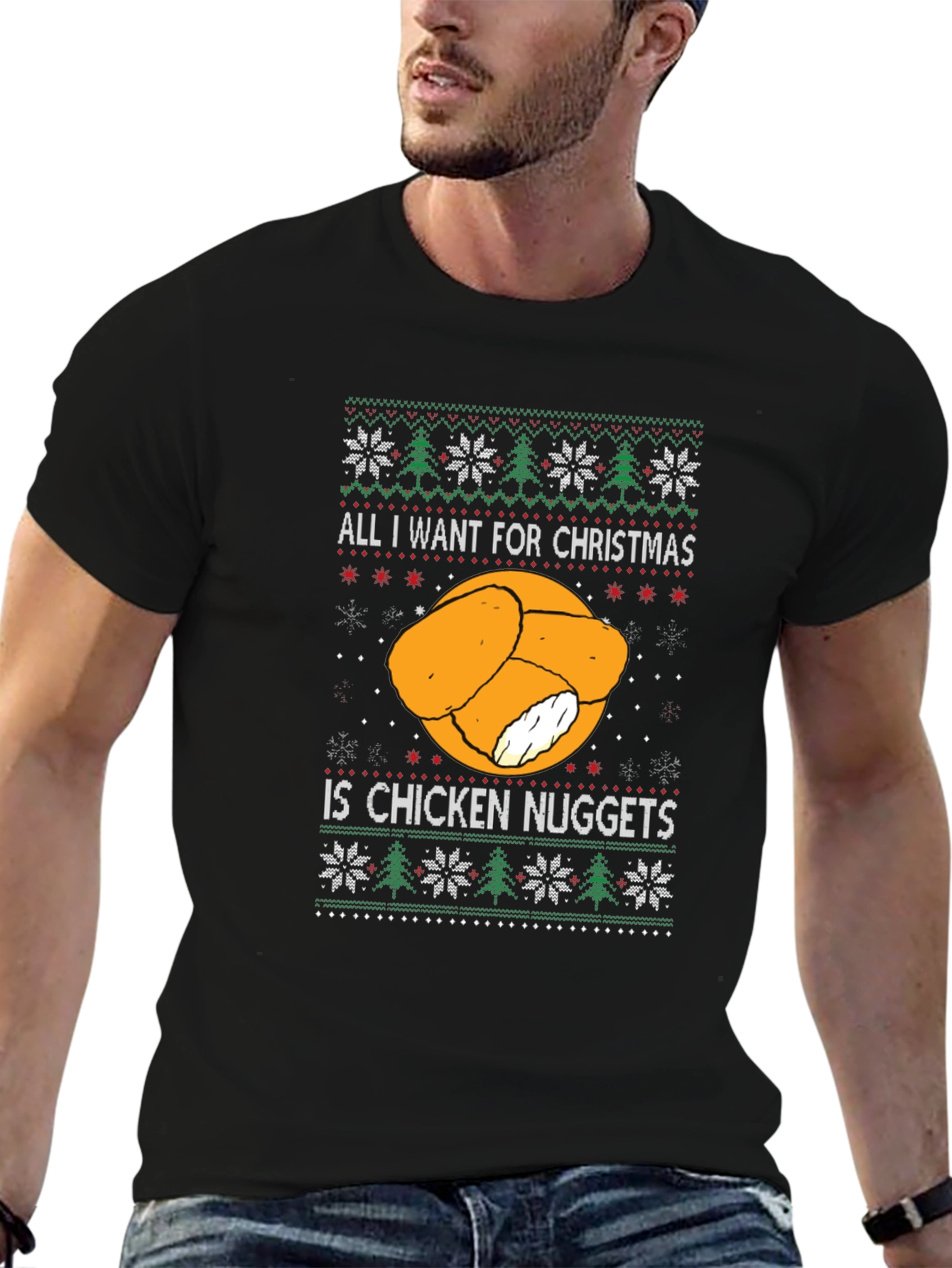 Chicken Nuggets Christmas T-Shirt