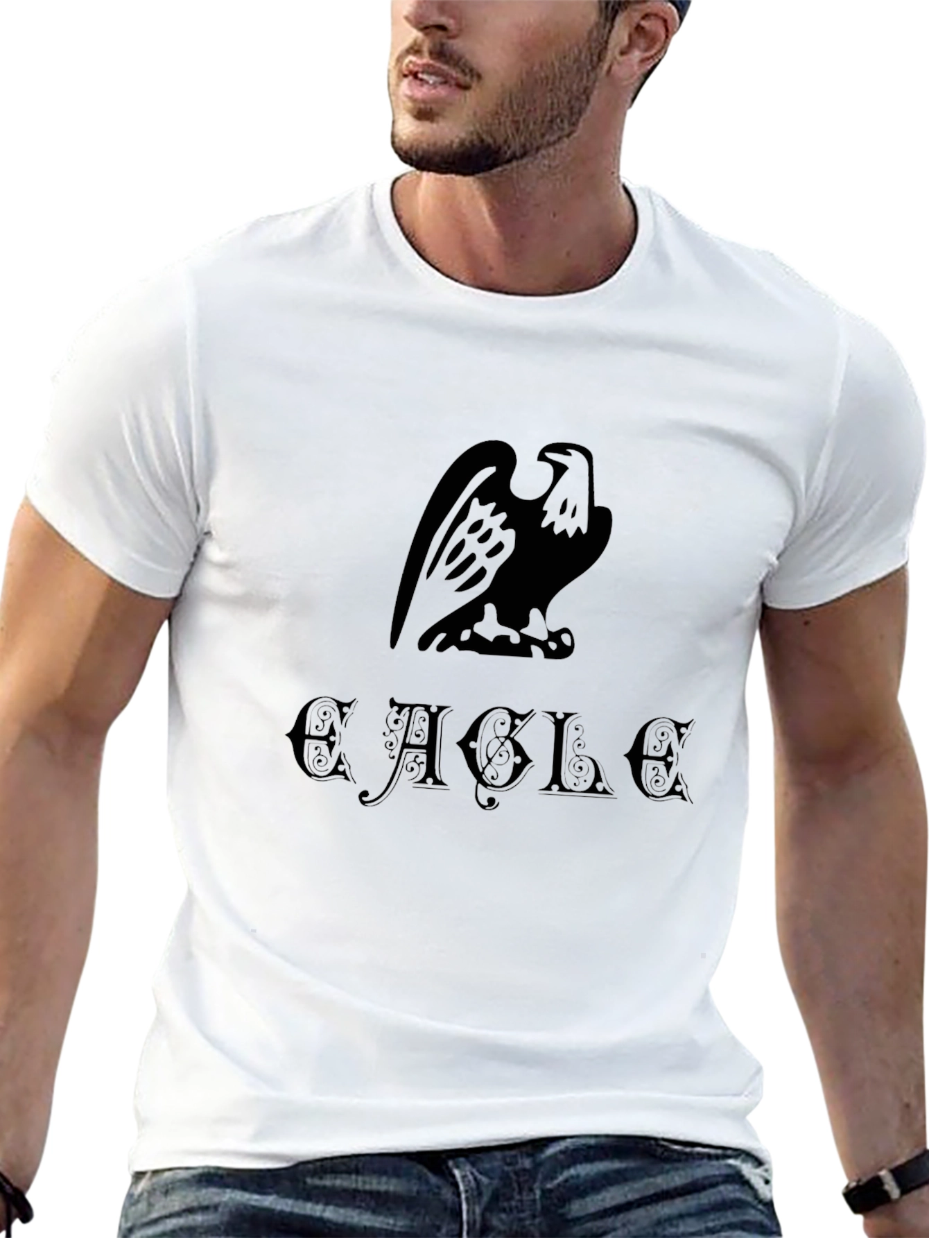 Eagle Graphic Print Mens Black T-Shirt