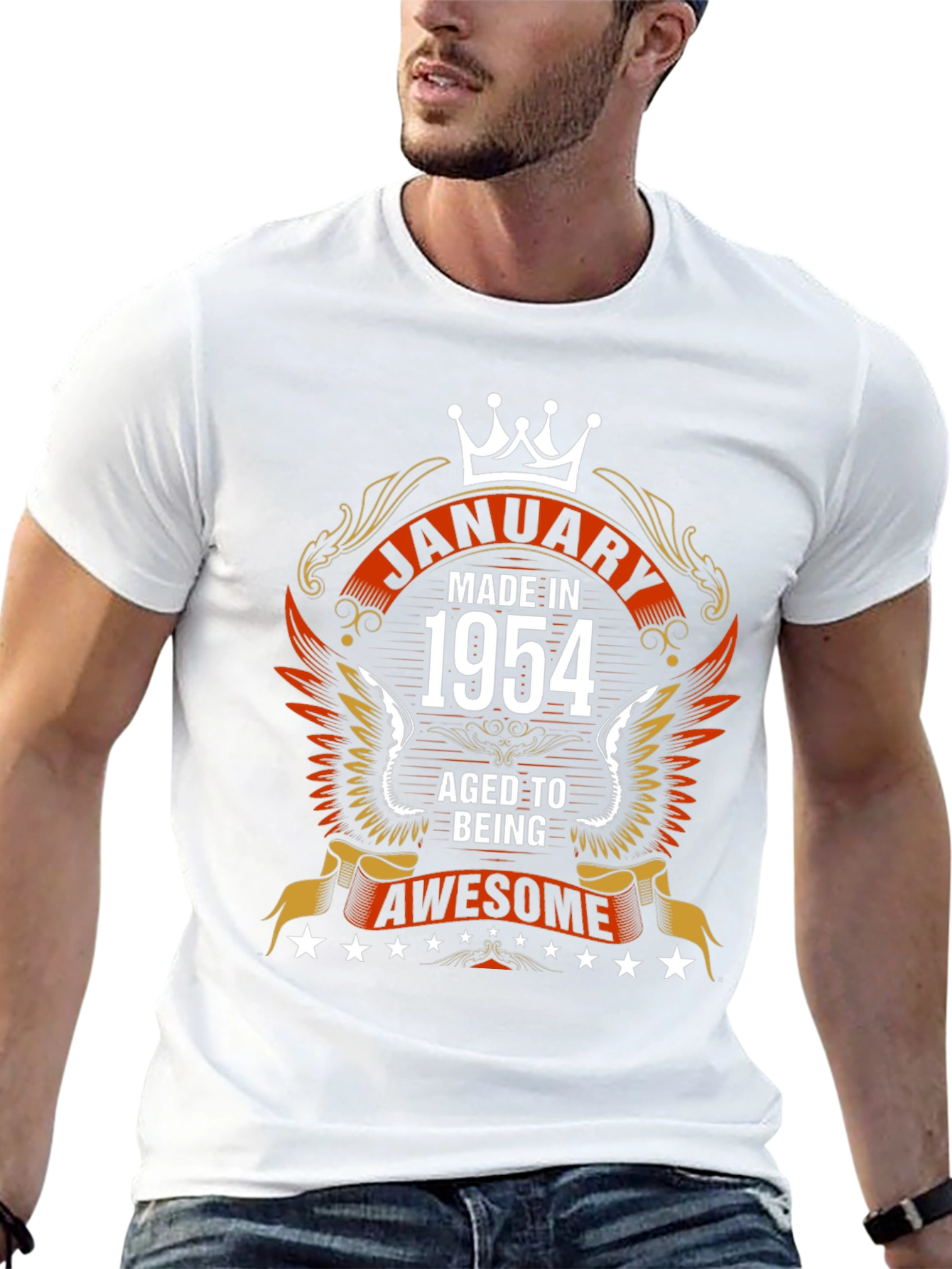 January 1954 Birthday T-Shirt - Aged to Awesome!