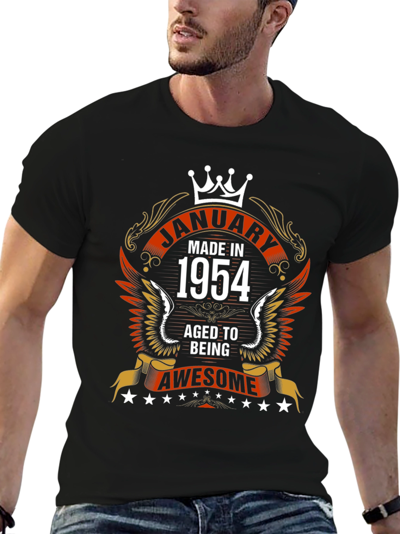 January 1954 Birthday T-Shirt - Aged to Awesome!