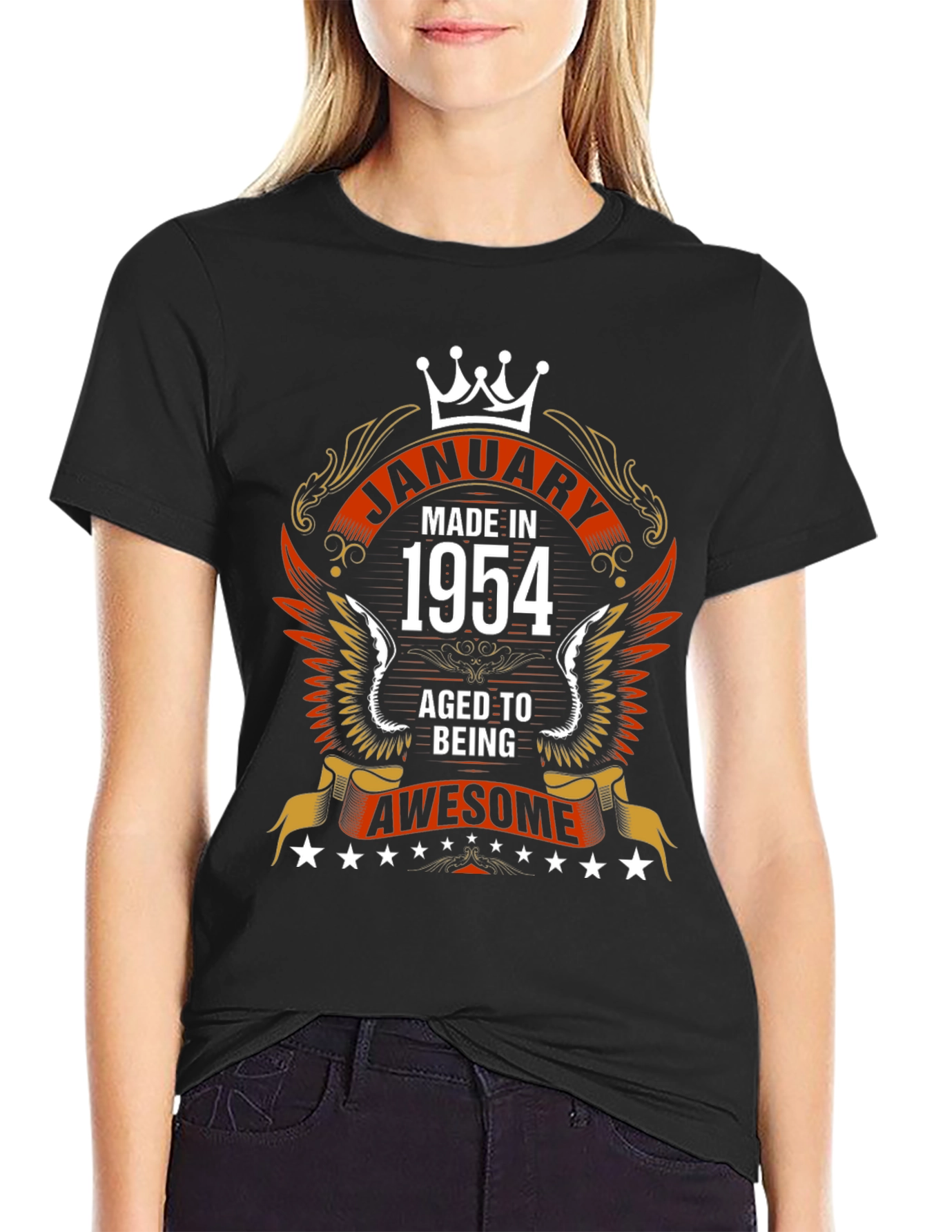 January 1954 Birthday T-Shirt - Aged to Awesome!