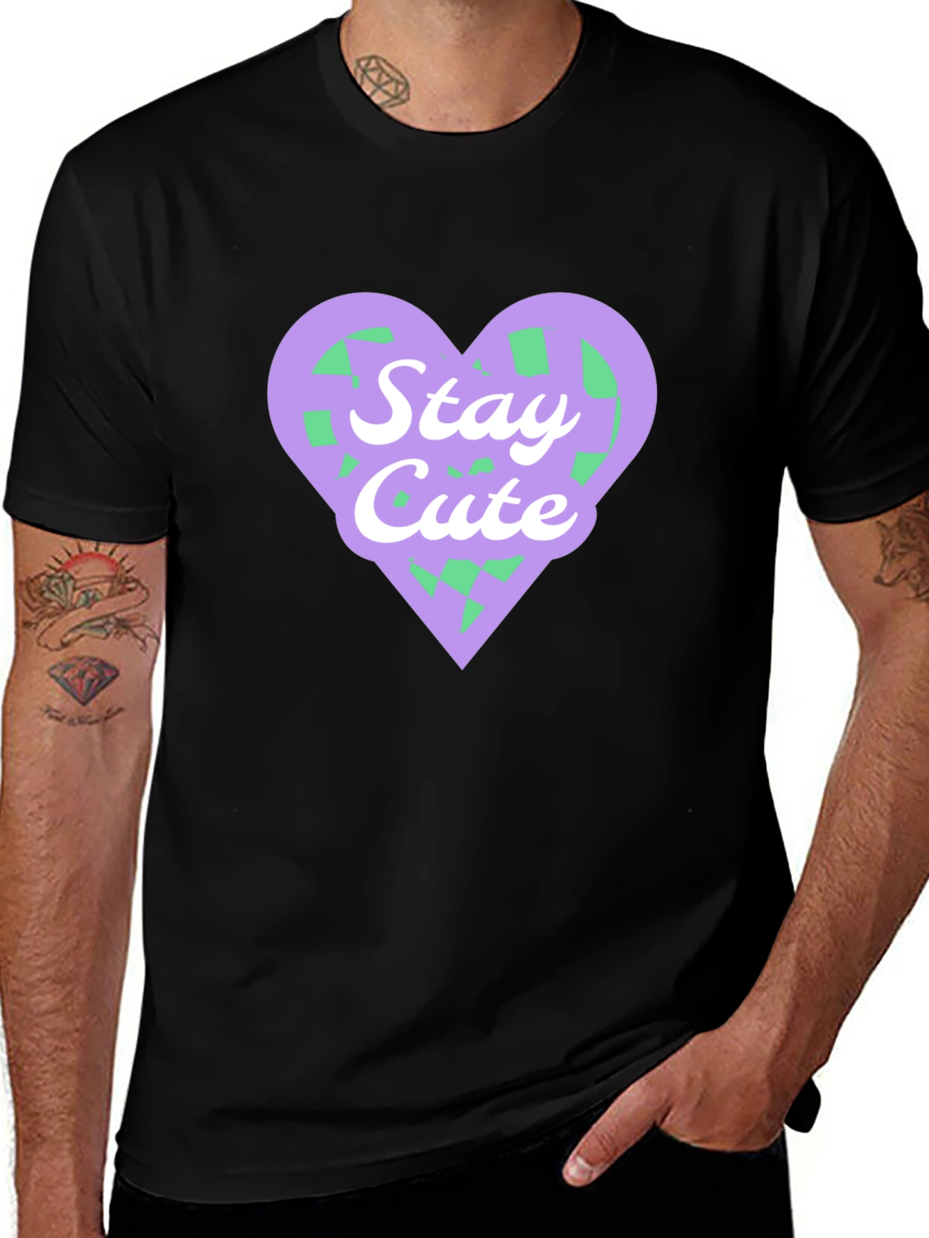 Stay Cute Heart Graphic T-Shirt