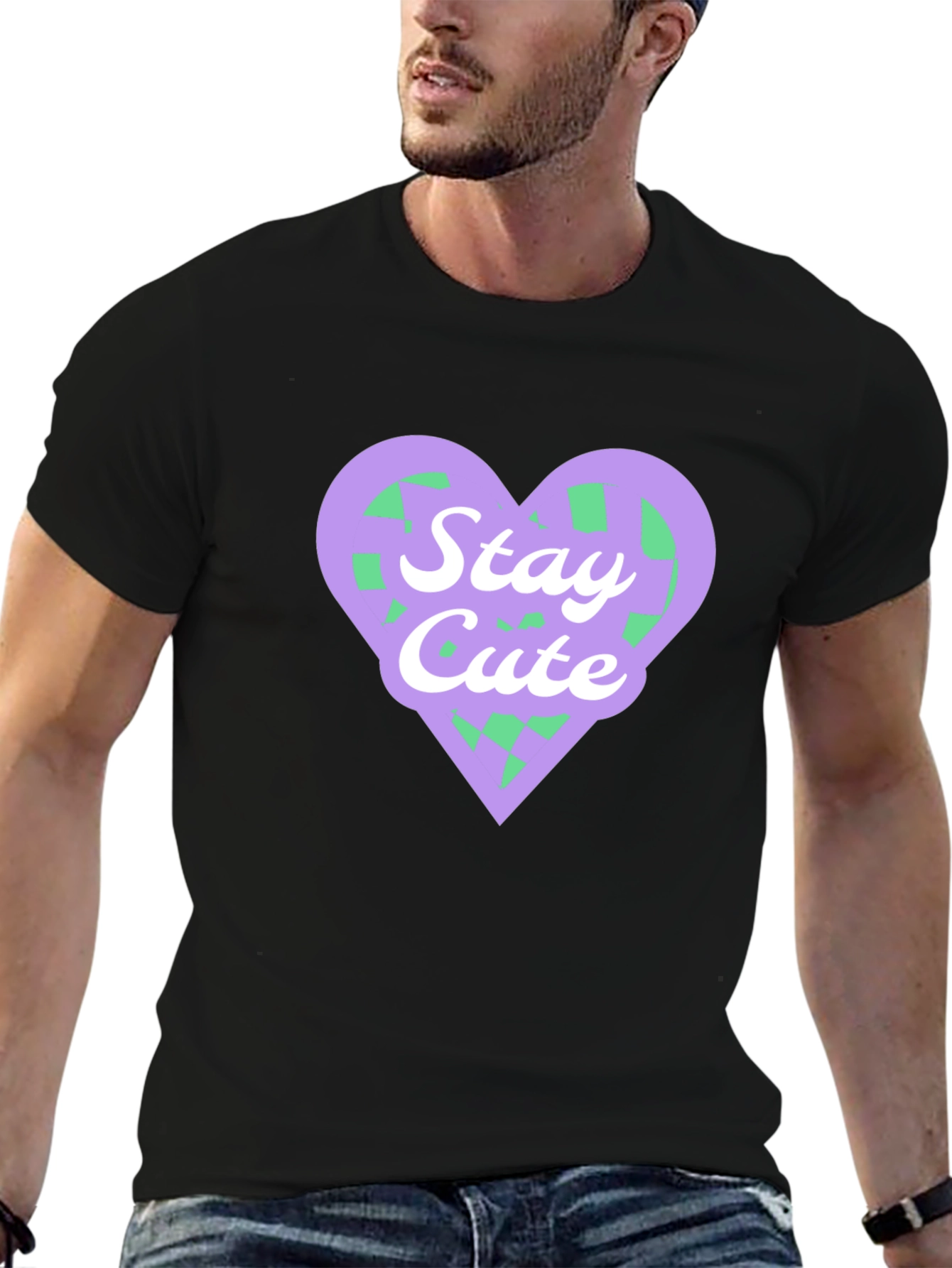 Stay Cute Heart Graphic T-Shirt