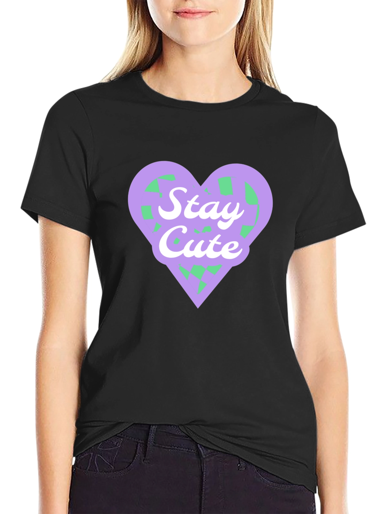 Stay Cute Heart Graphic T-Shirt