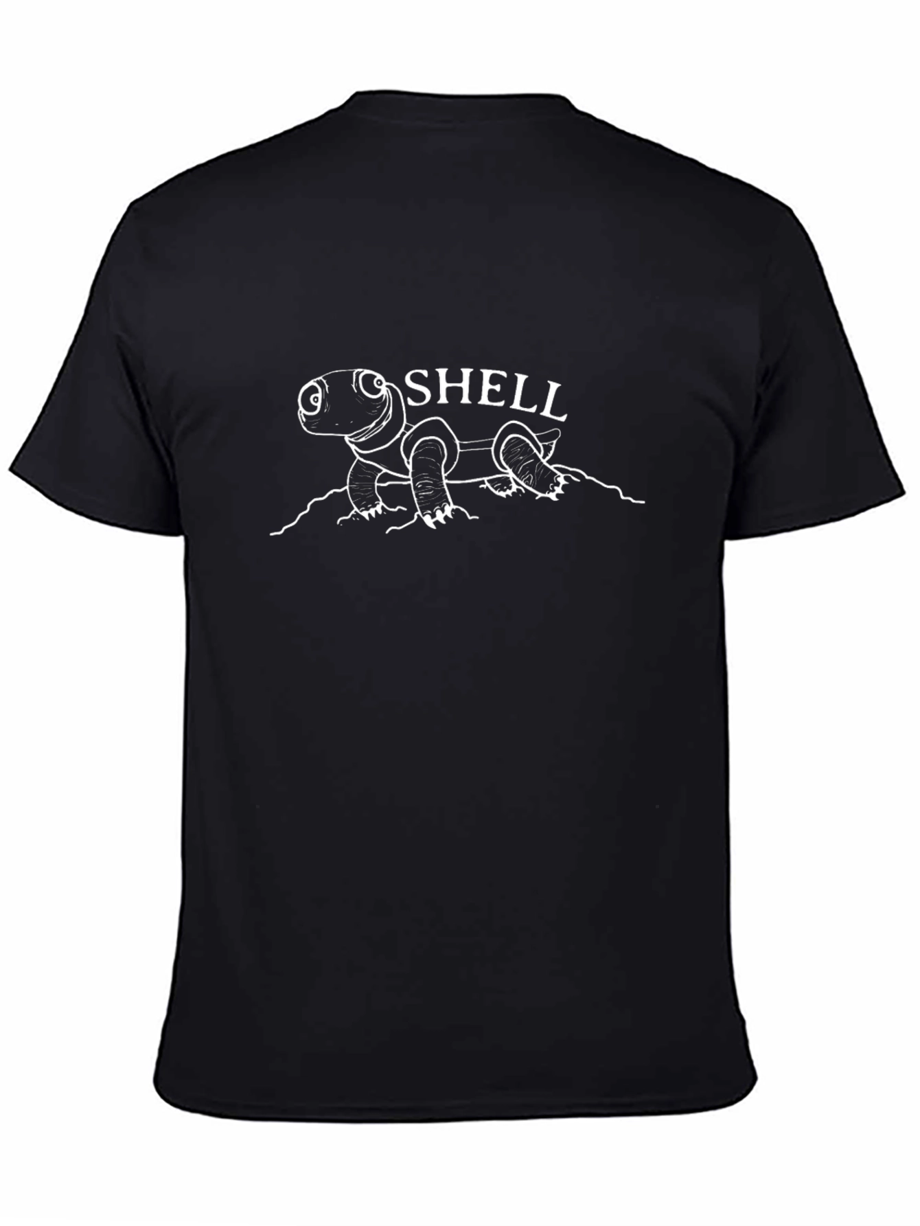Shell Turtle Graphic Tee - Black Cotton T-Shirt
