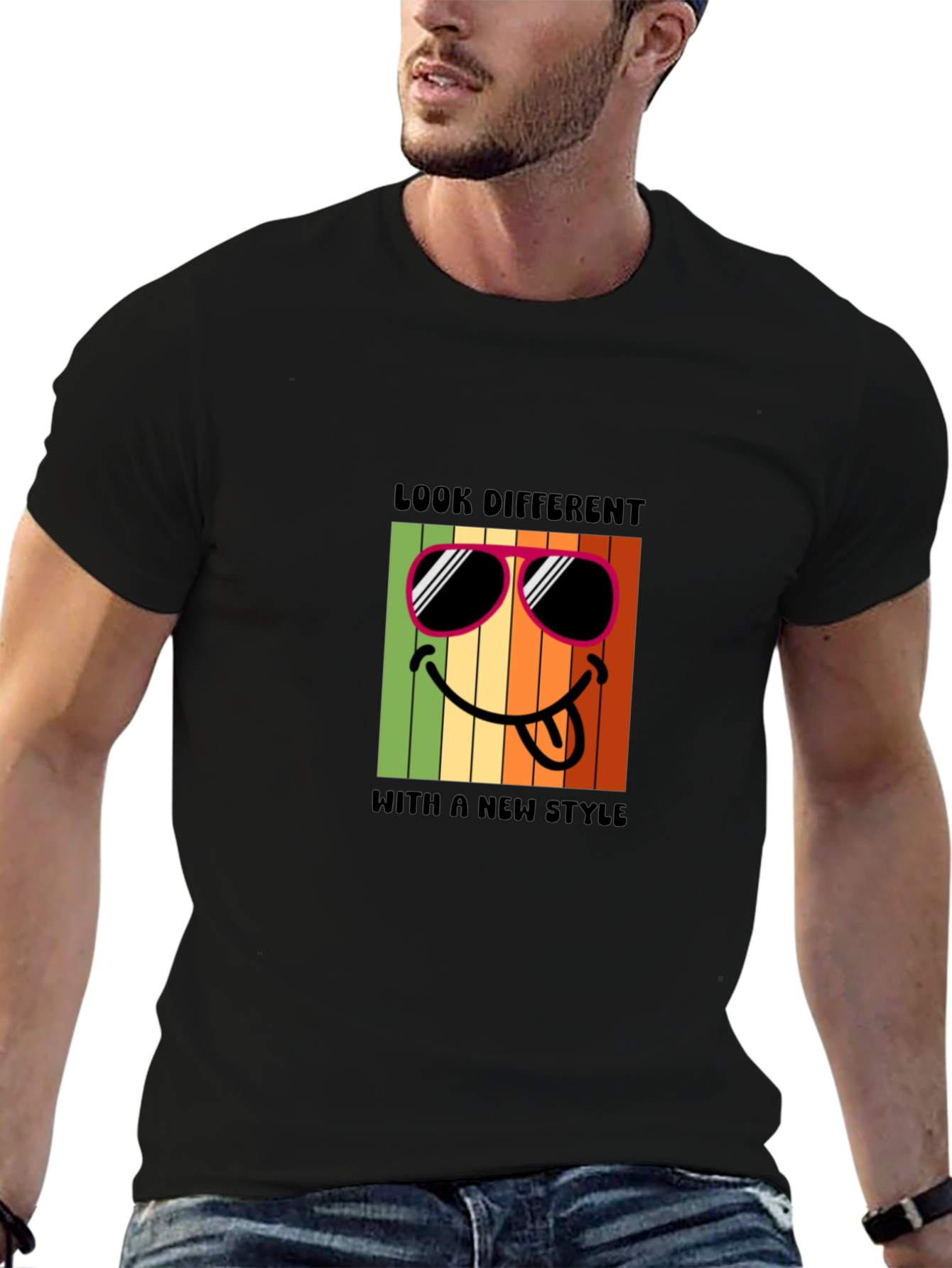Cool Smiley Face Graphic T-Shirt