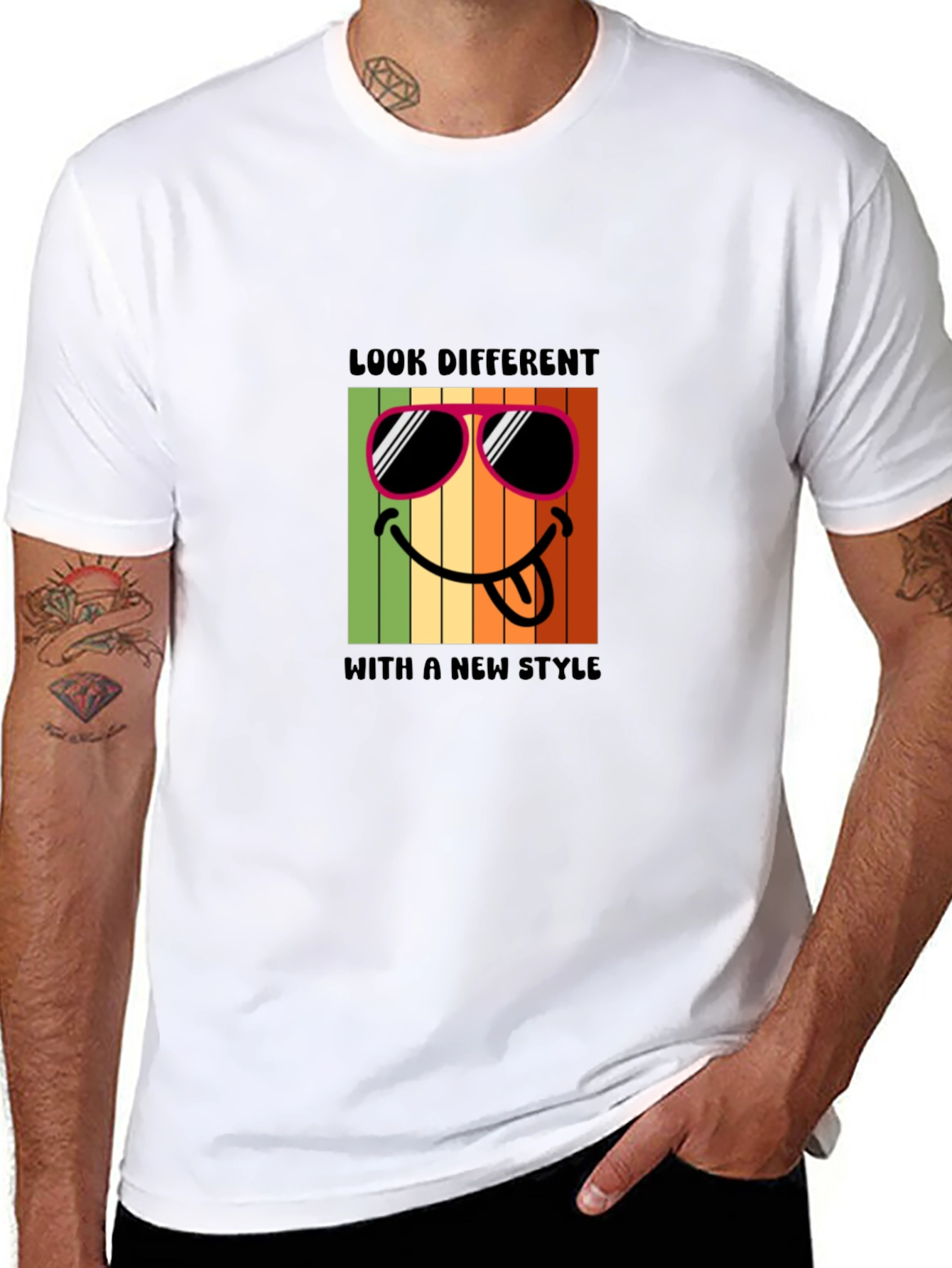 Cool Smiley Face Graphic T-Shirt