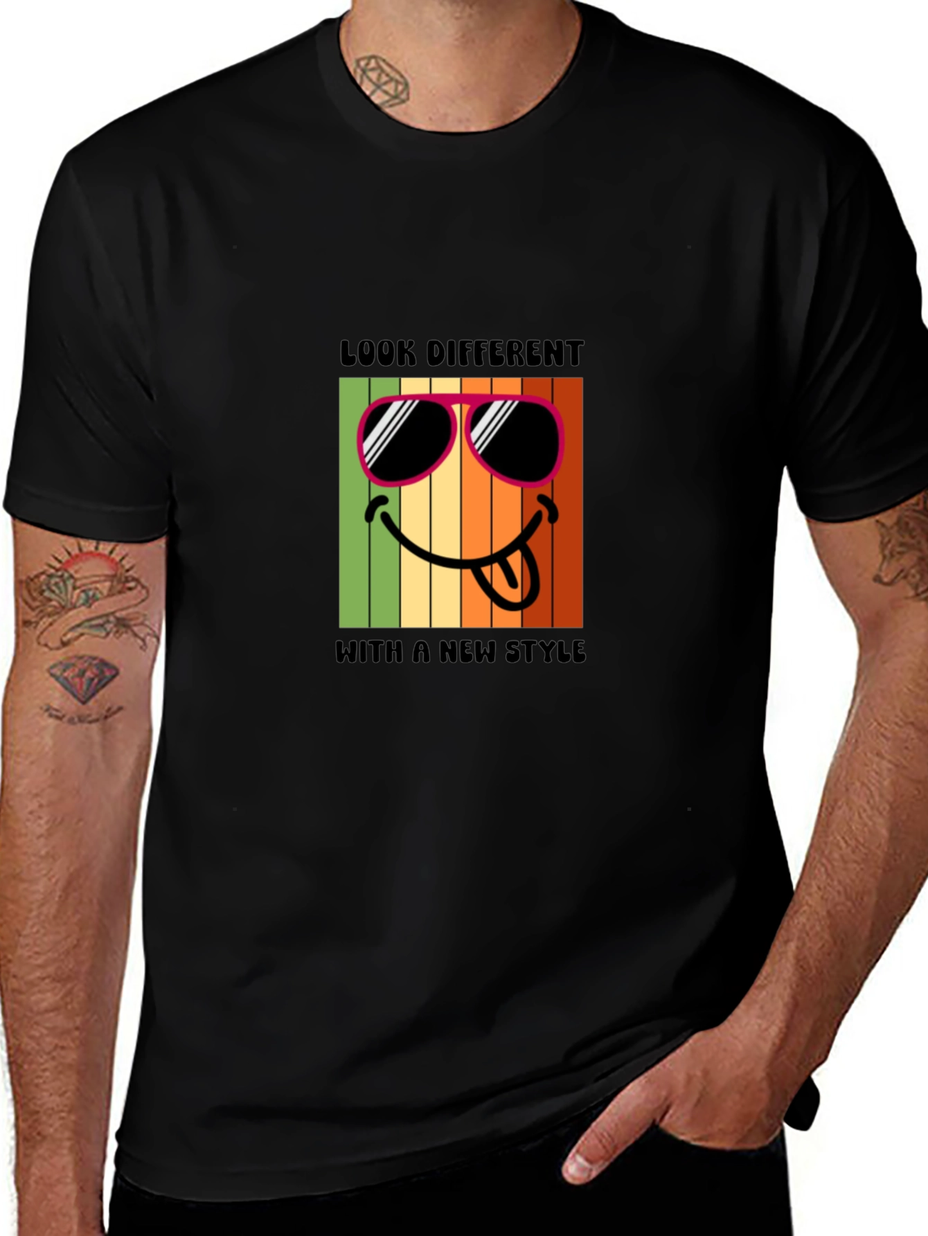 Cool Smiley Face Graphic T-Shirt