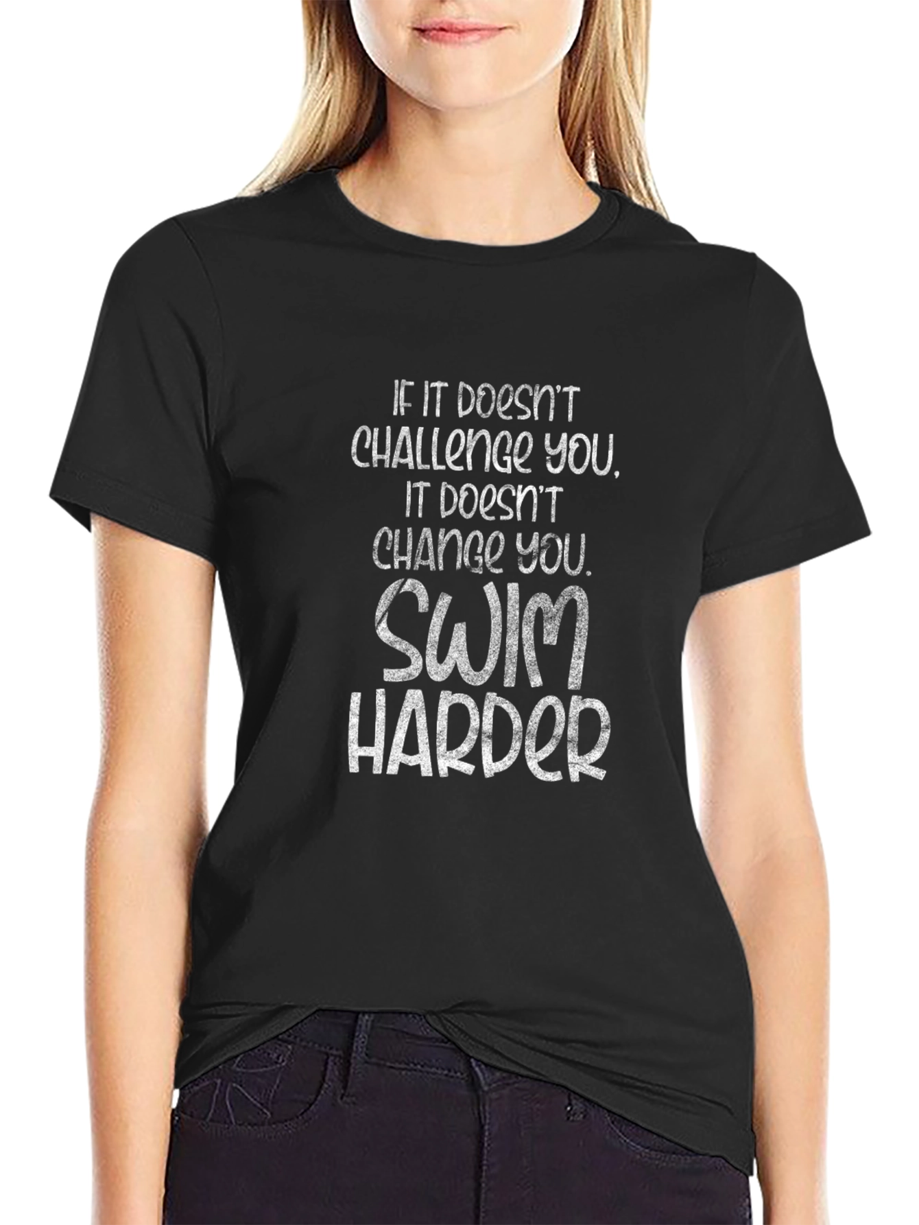 Swim Harder Graphic T-Shirt - Motivational Workout Tee