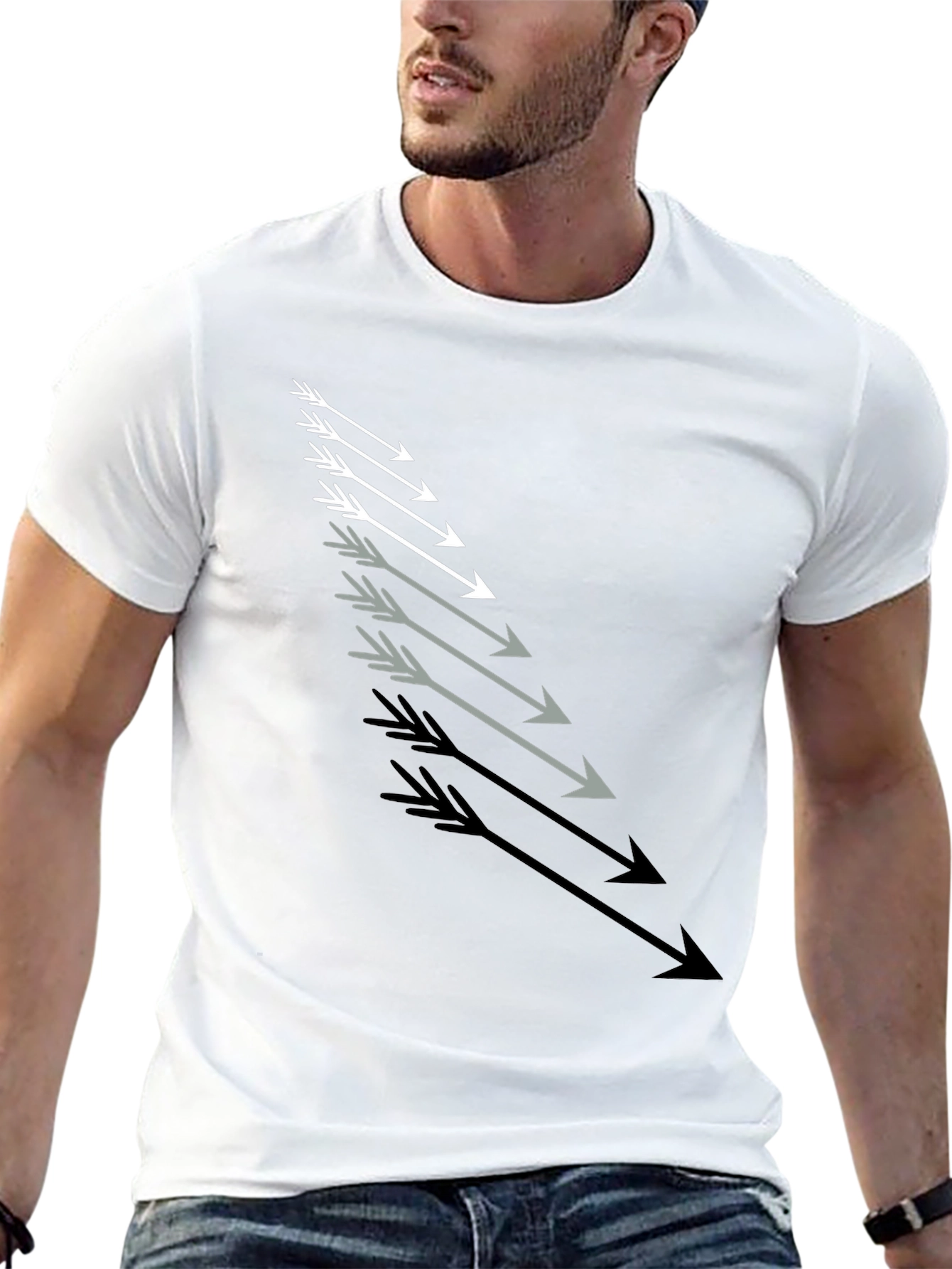 Arrow Graphic Tee - Stylish Mens Black T-Shirt
