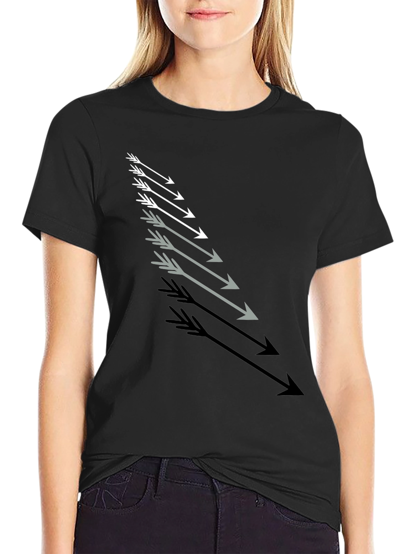 Arrow Graphic Tee - Stylish Mens Black T-Shirt