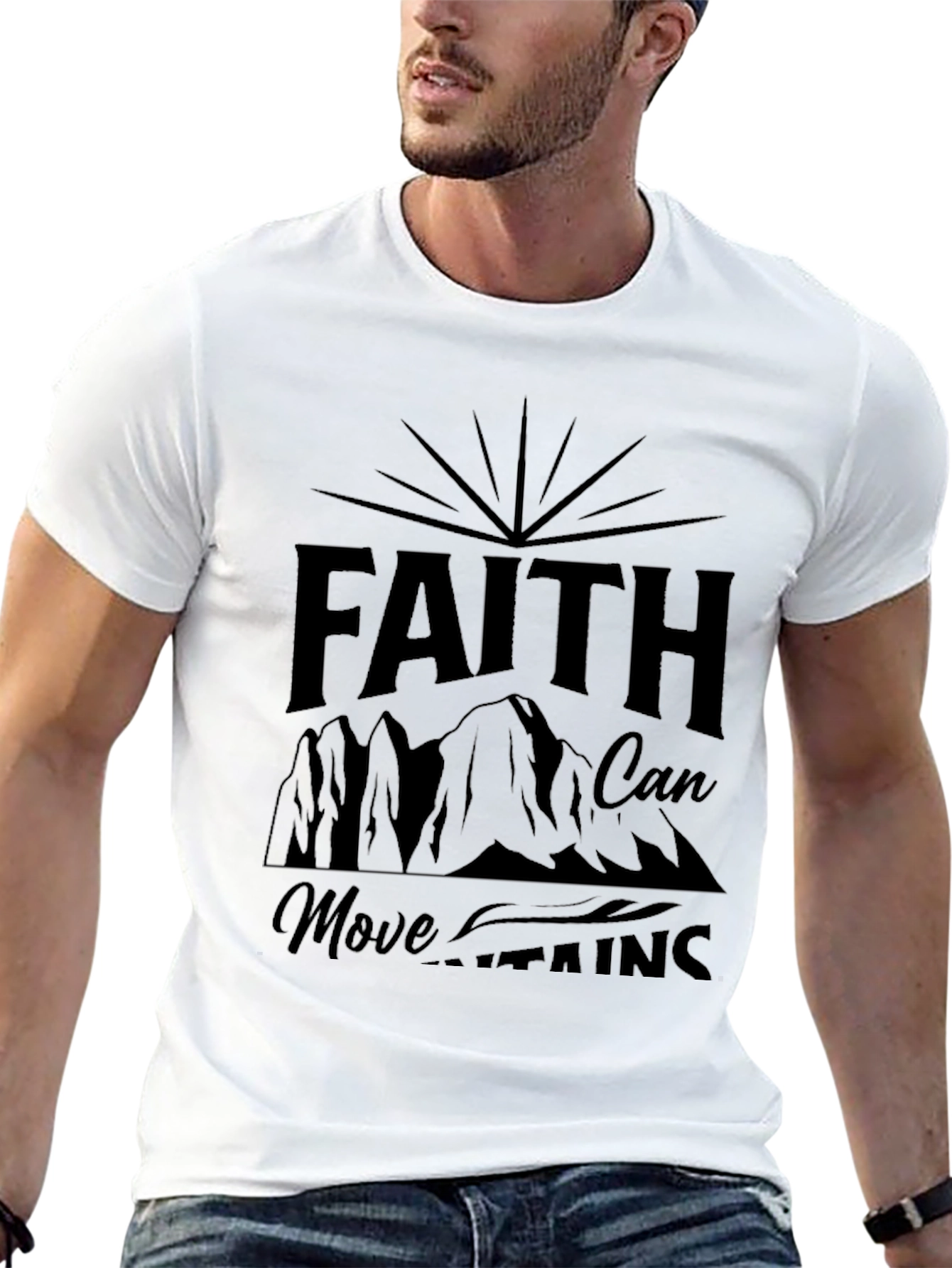 Faith Can Move Mountains Black T-Shirt