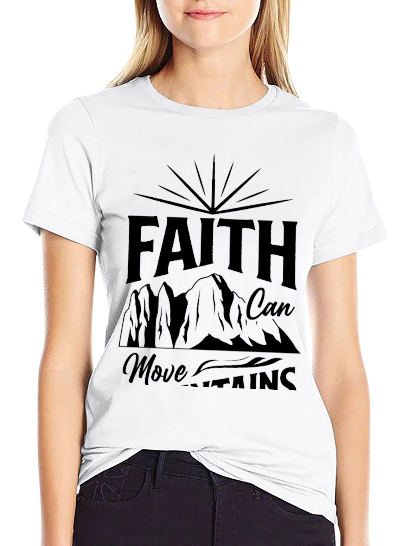 Faith Can Move Mountains Black T-Shirt