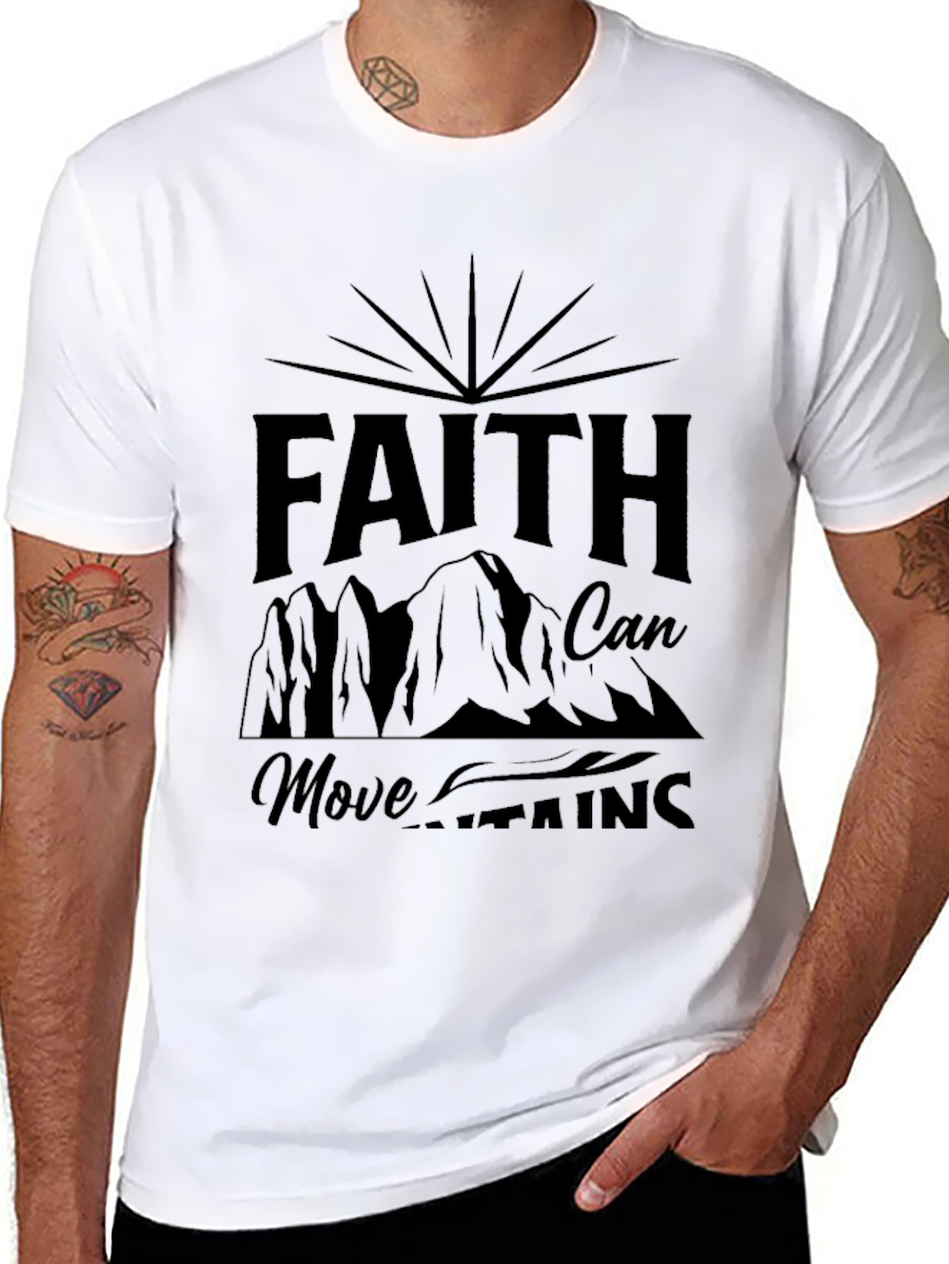 Faith Can Move Mountains Black T-Shirt