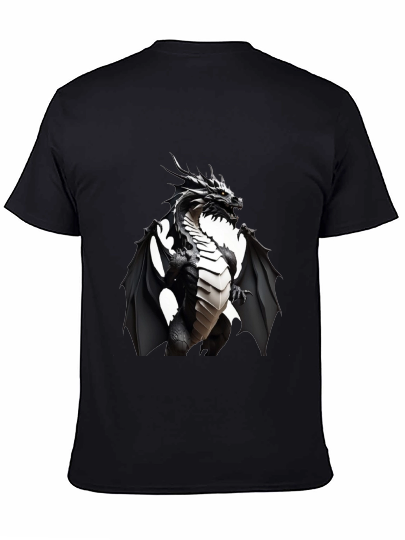 Black Dragon Graphic T-Shirt - Bold Fantasy Wear