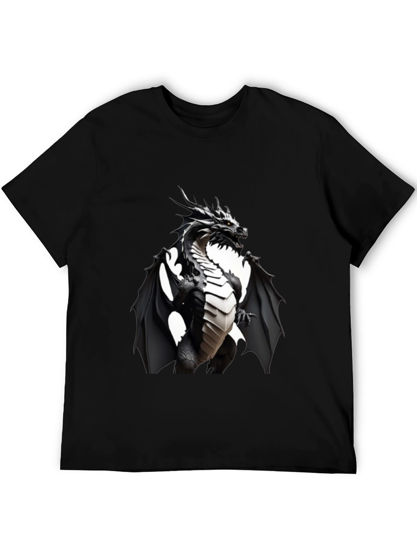 Black Dragon Graphic T-Shirt - Bold Fantasy Wear