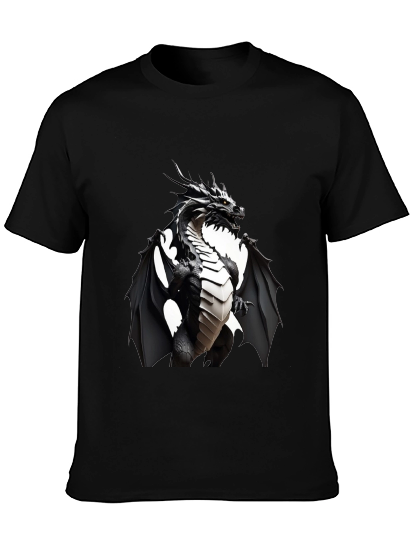 Black Dragon Graphic T-Shirt - Bold Fantasy Wear