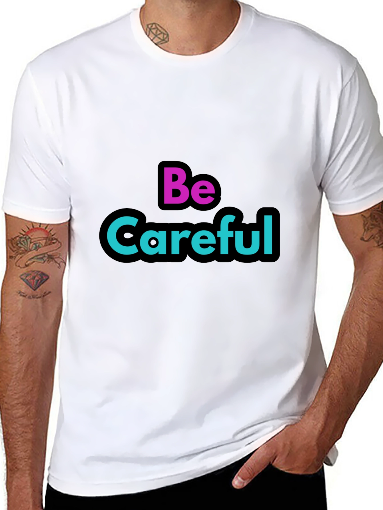Be Careful Graphic Tee - Stylish Warning T-Shirt
