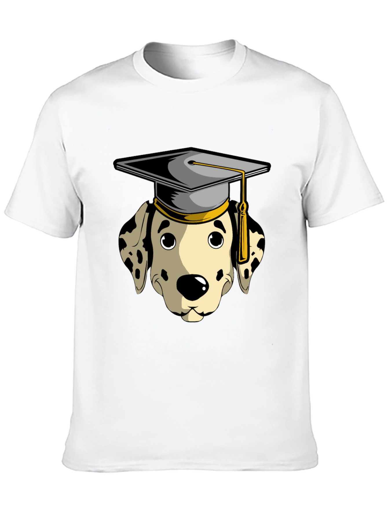 Graduation Dalmatian Graphic Tee - Black