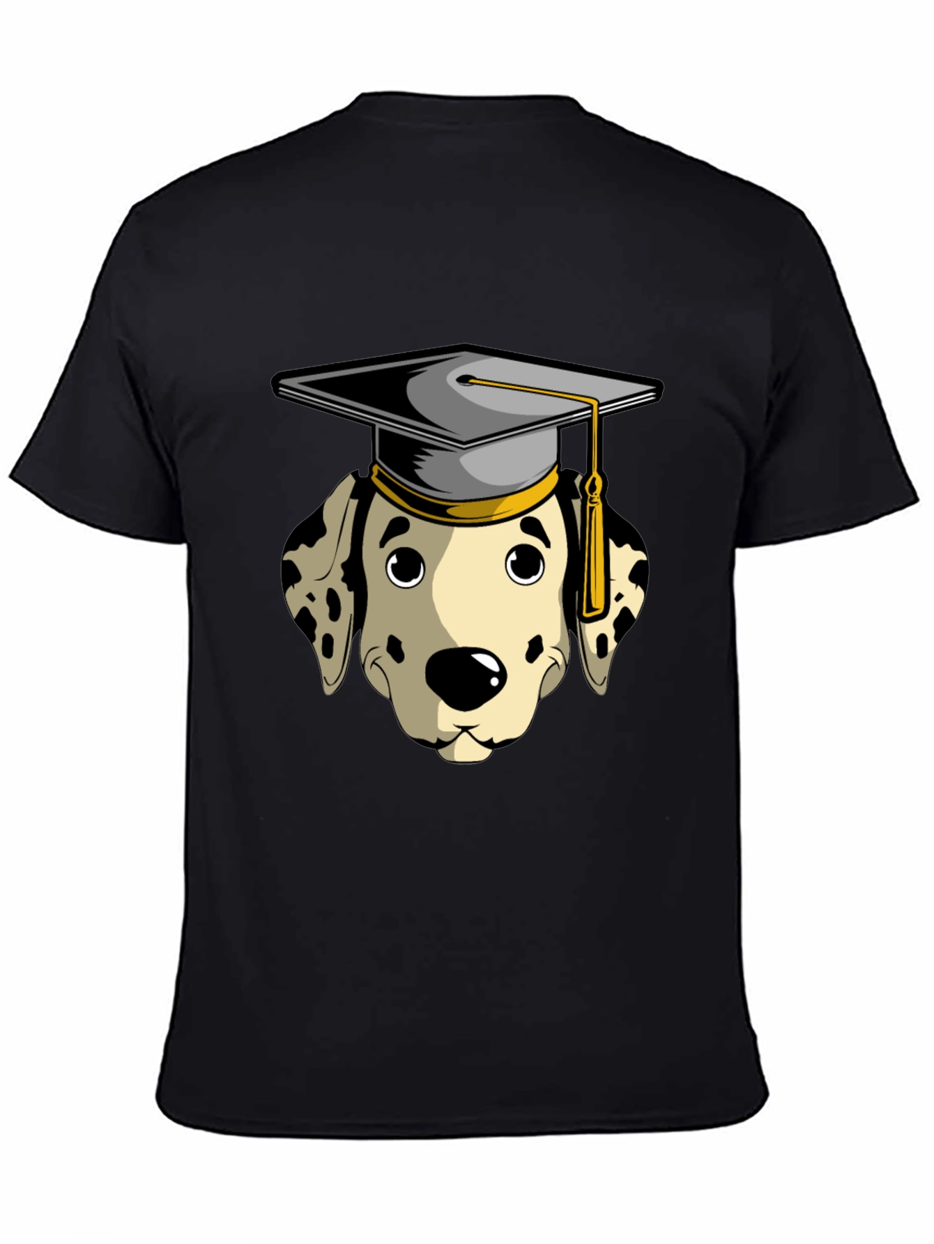 Graduation Dalmatian Graphic Tee - Black
