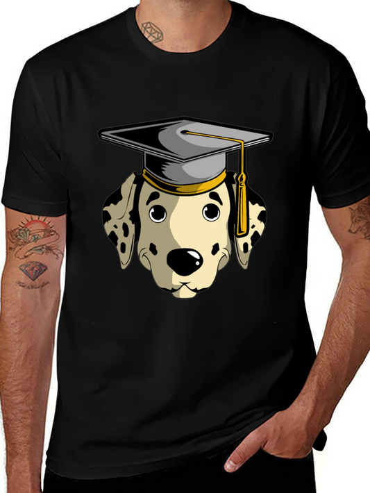 Graduation Dalmatian Graphic Tee - Black