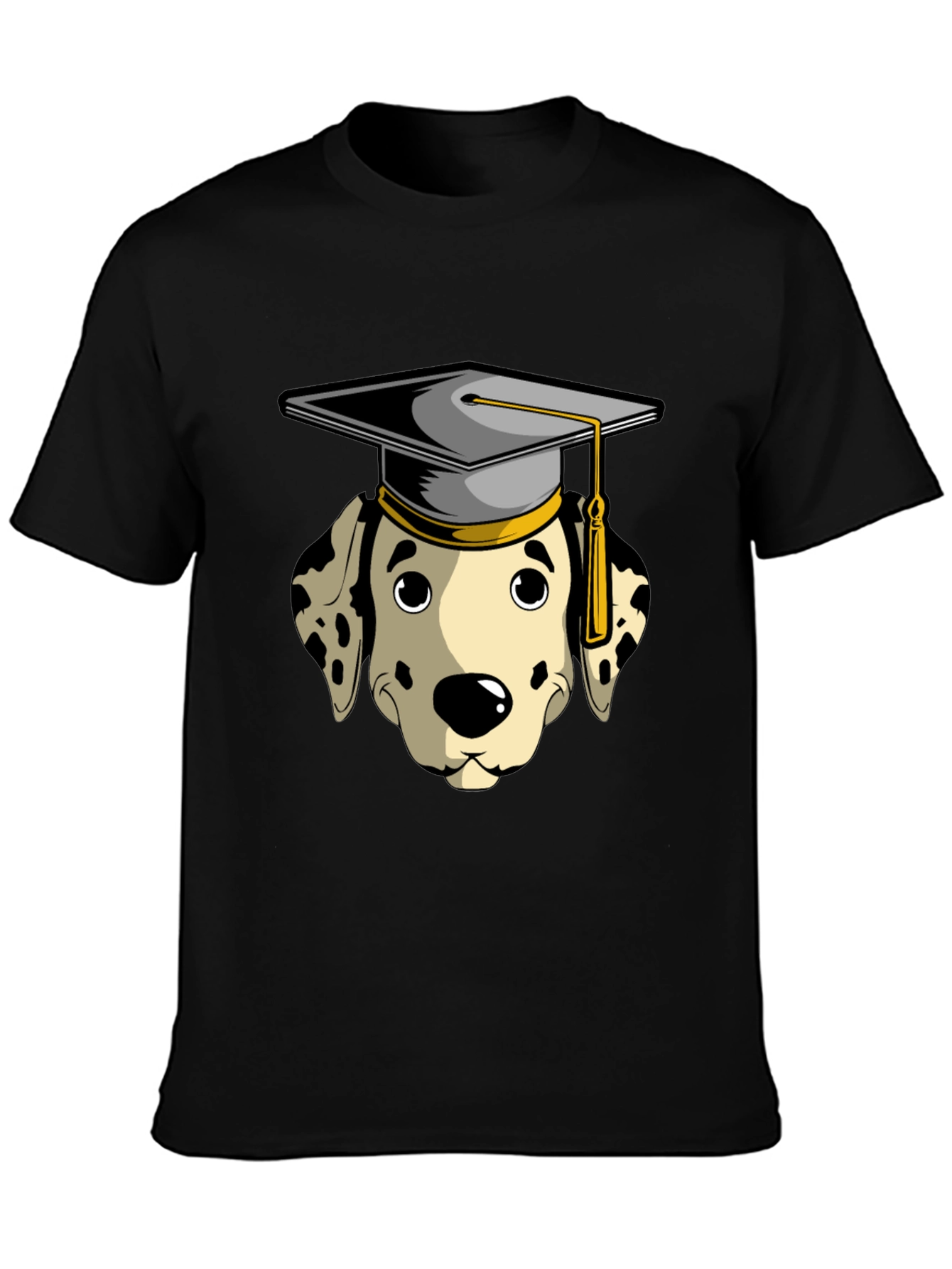 Graduation Dalmatian Graphic Tee - Black