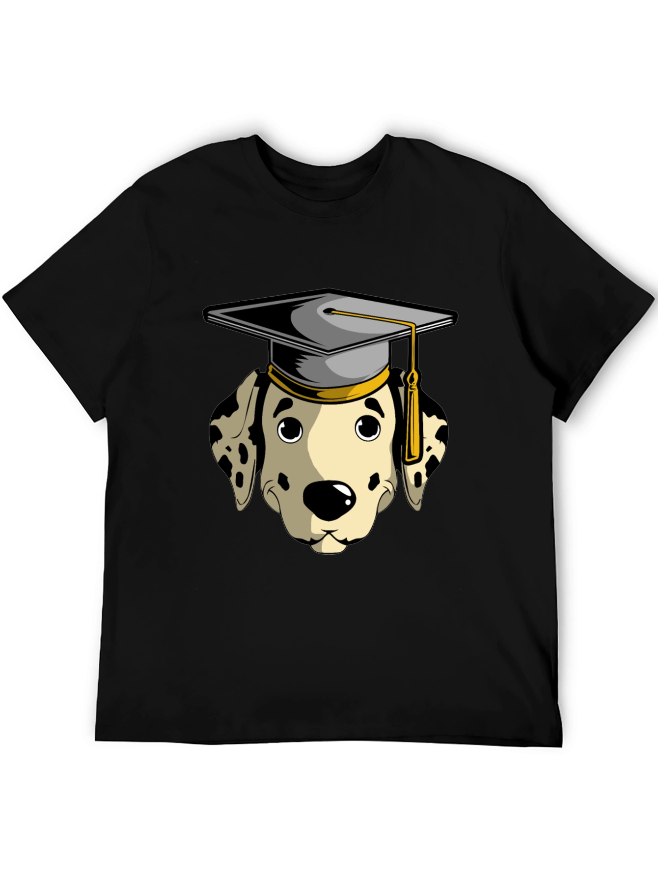 Graduation Dalmatian Graphic Tee - Black