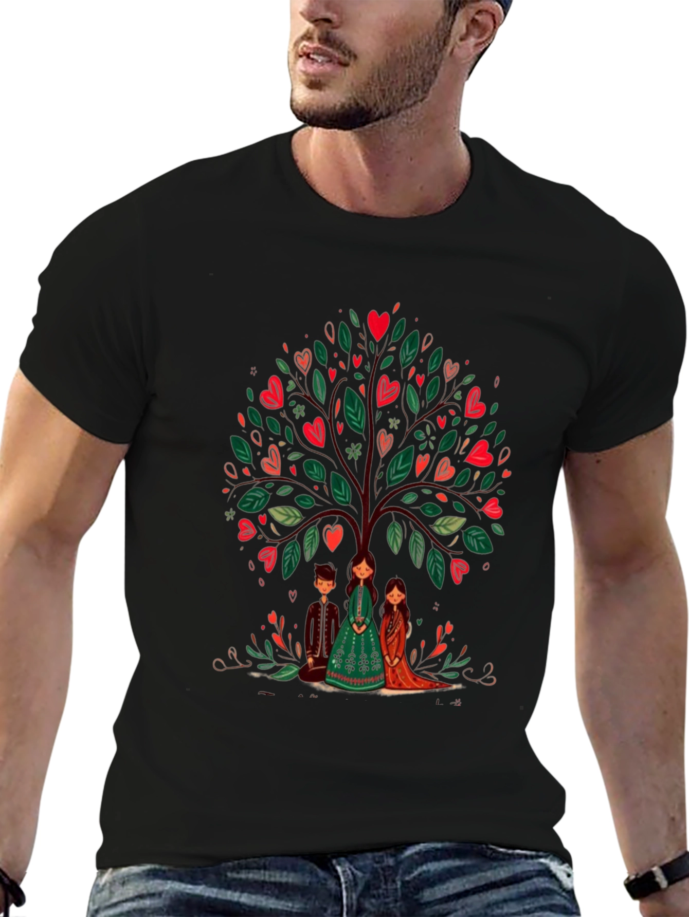 Heart Tree Graphic Tee - Whimsical Design