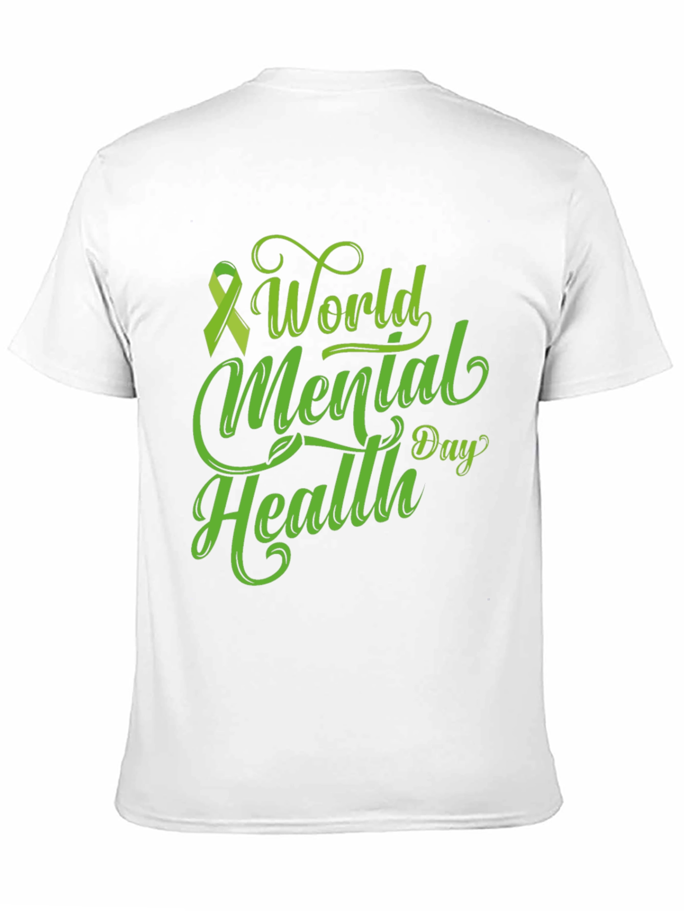 World Mental Health Day T-Shirt Green Ribbon