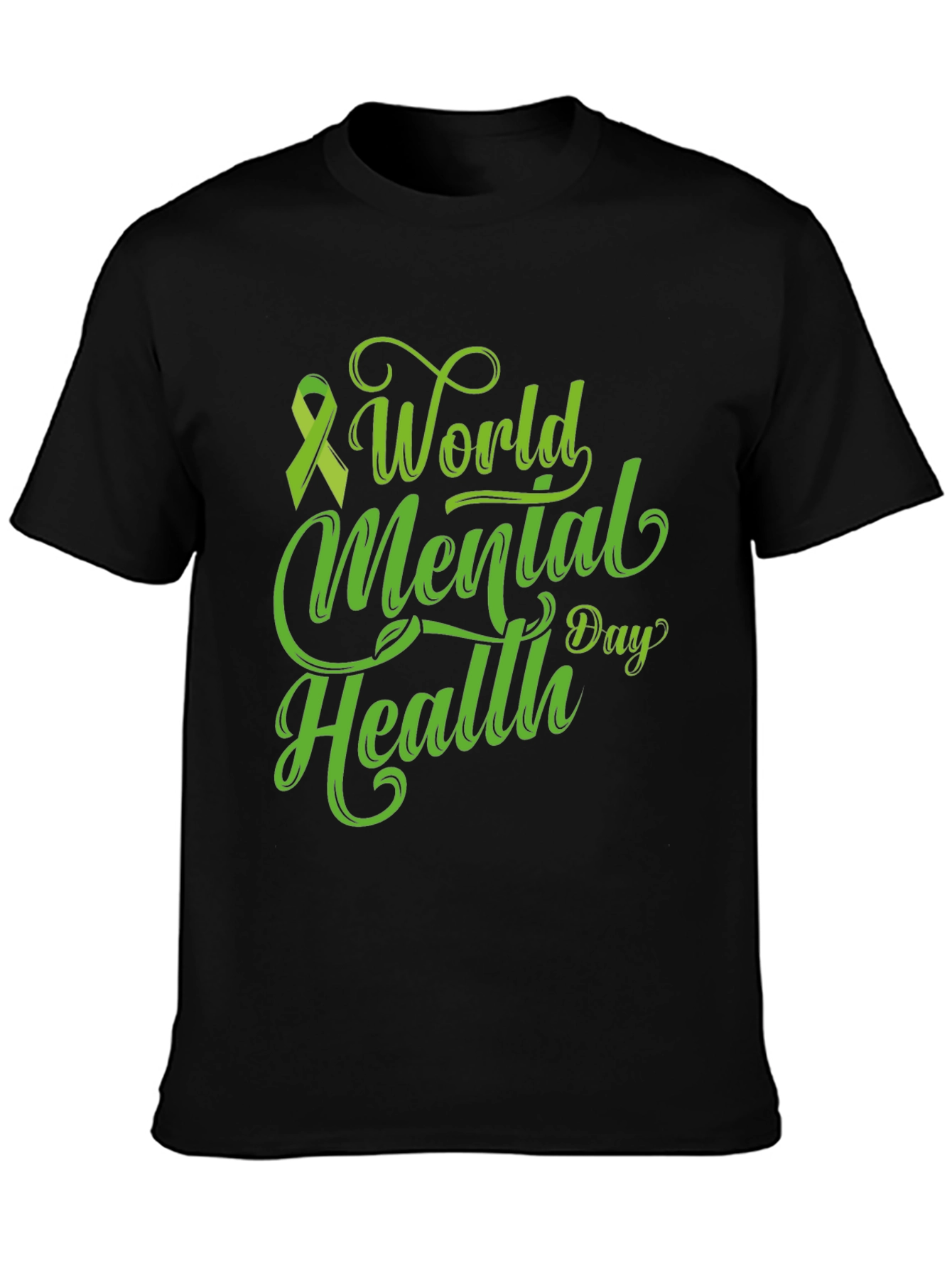 World Mental Health Day T-Shirt Green Ribbon