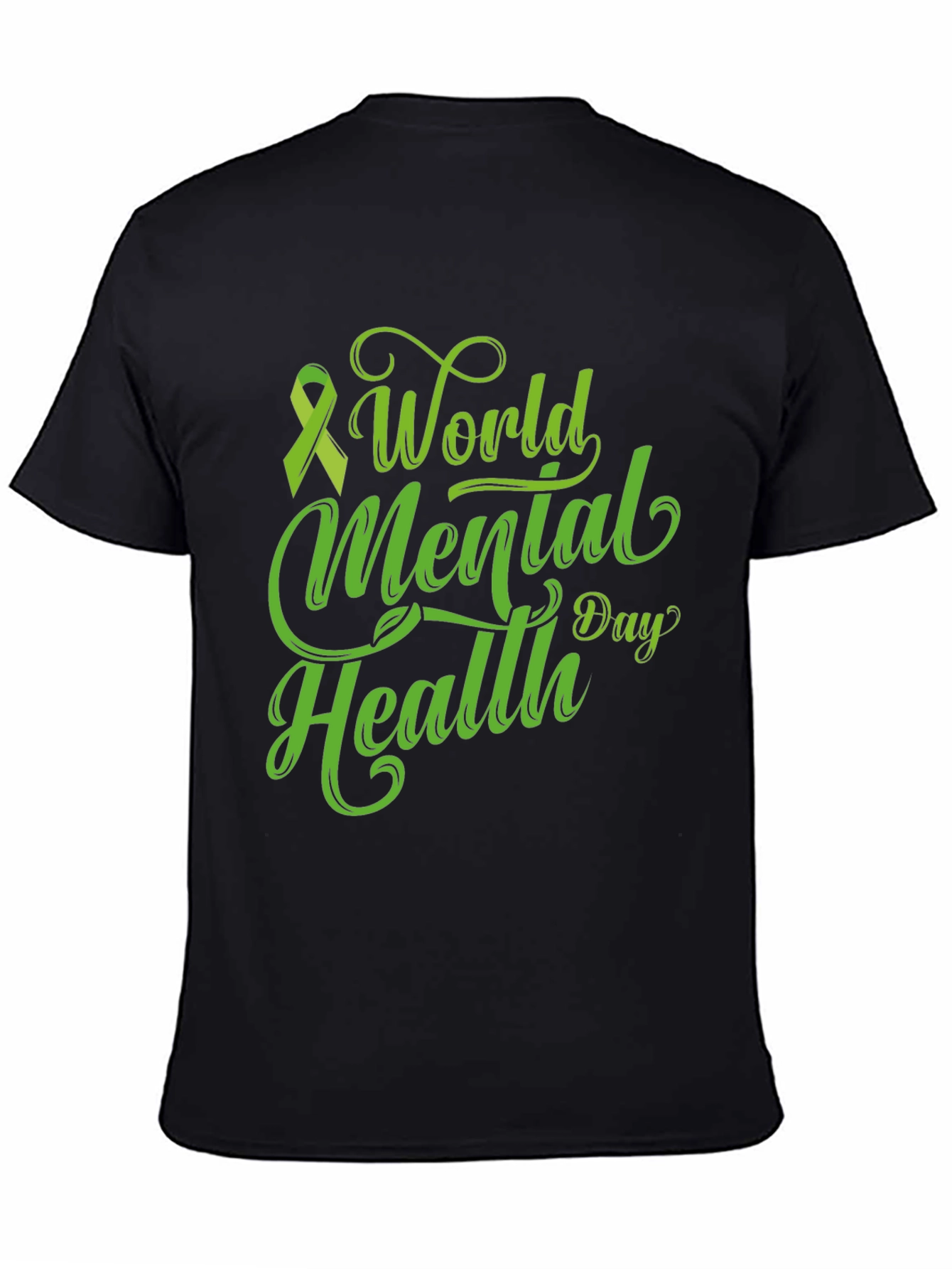 World Mental Health Day T-Shirt Green Ribbon