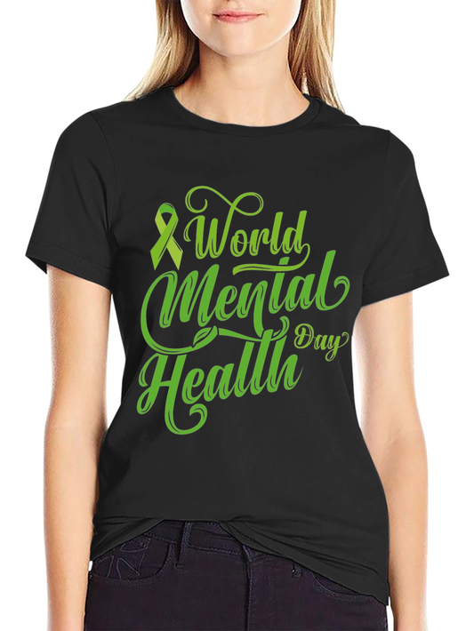 World Mental Health Day T-Shirt Green Ribbon