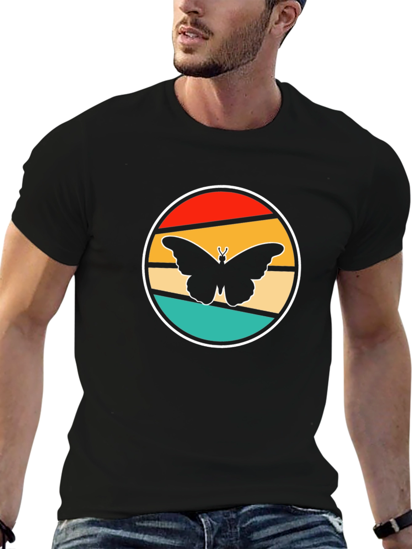 Retro Butterfly Graphic Tee - Stylish Comfort