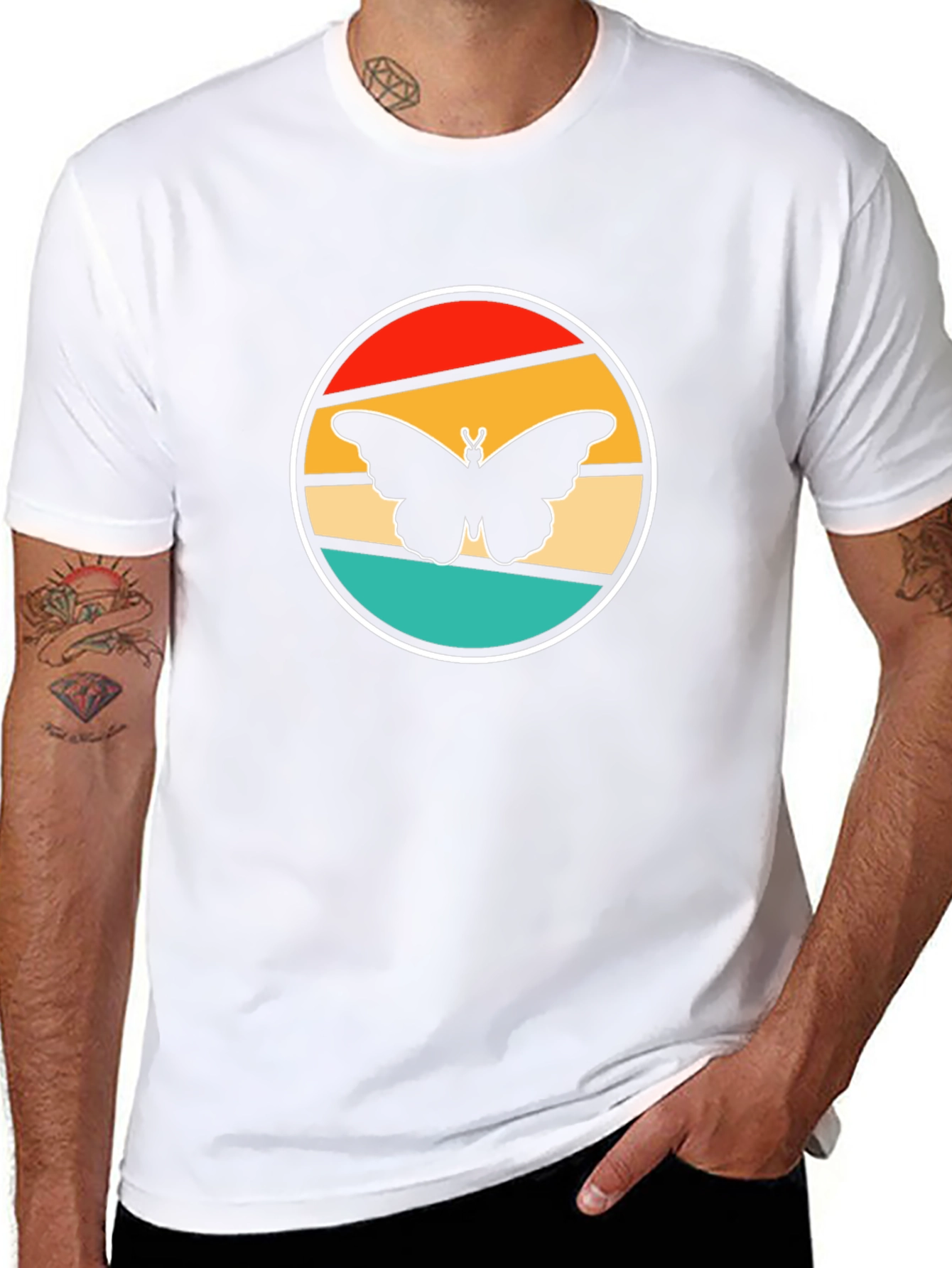 Retro Butterfly Graphic Tee - Stylish Comfort