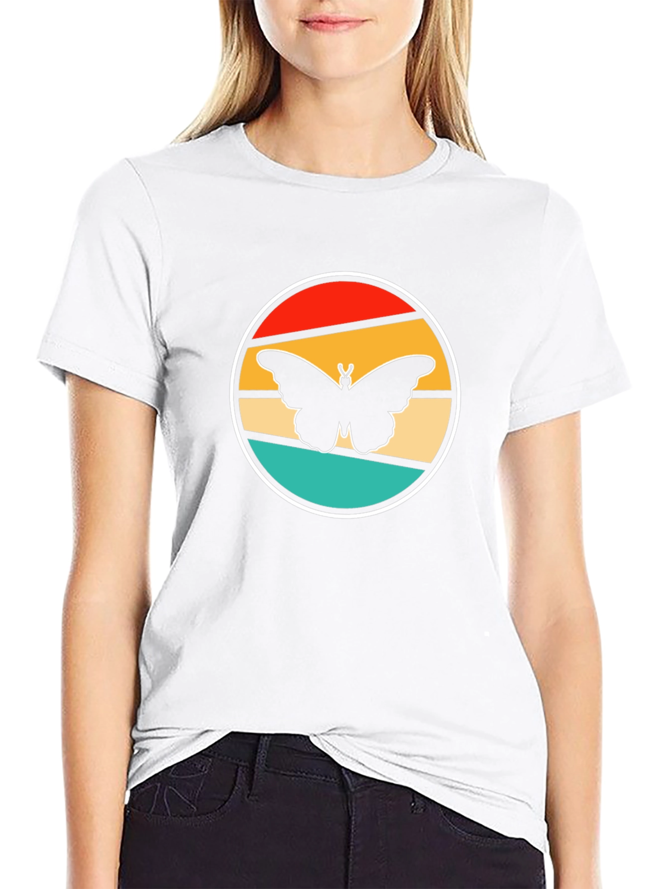Retro Butterfly Graphic Tee - Stylish Comfort