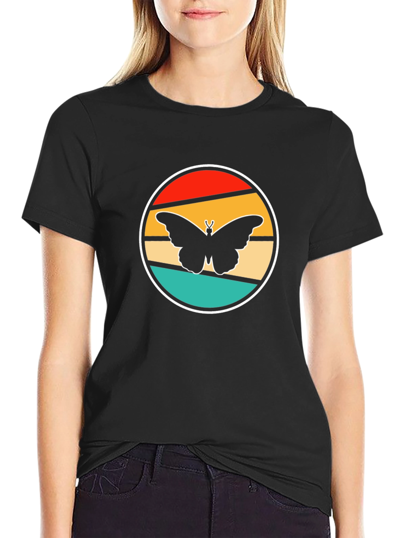 Retro Butterfly Graphic Tee - Stylish Comfort