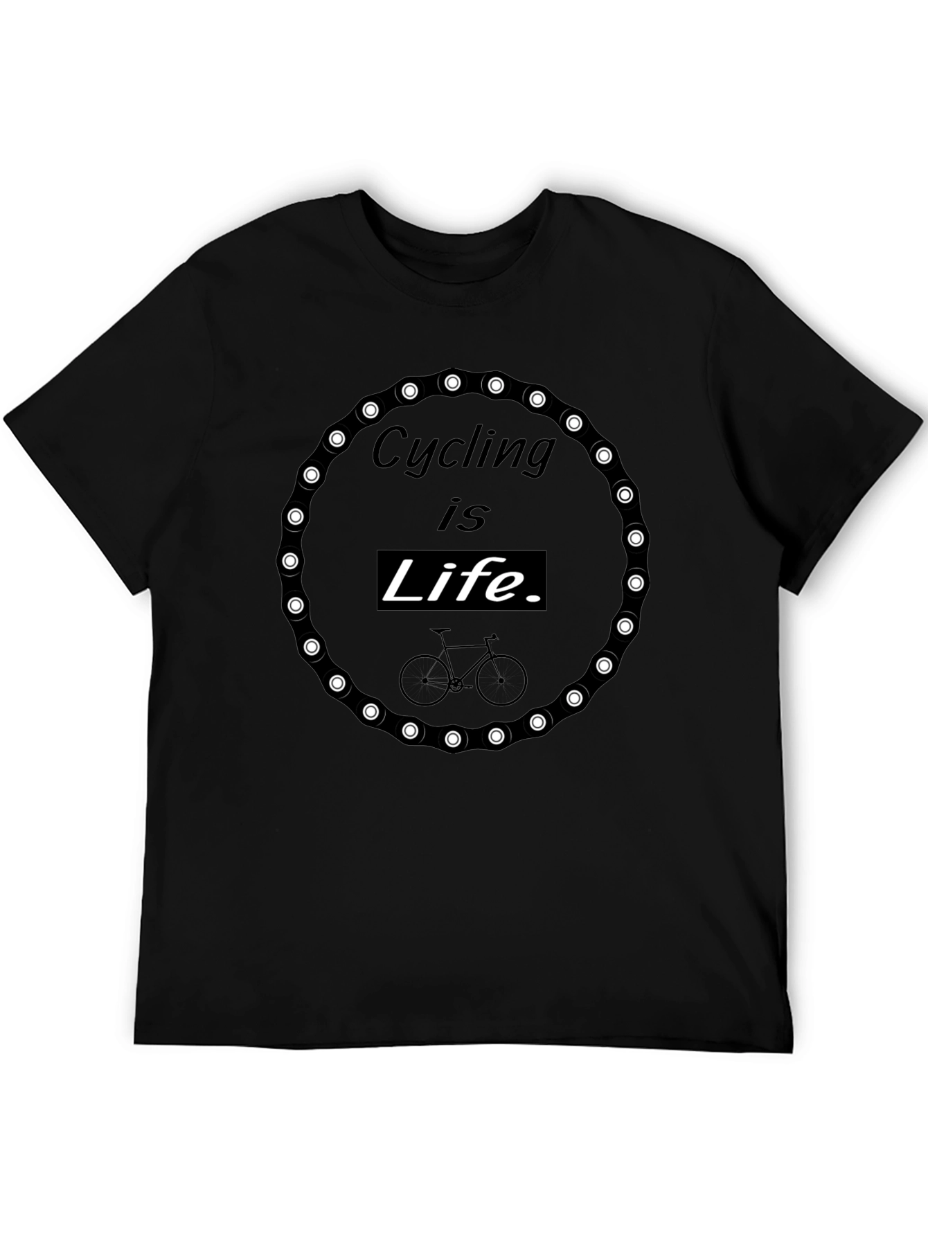 Cycling is Life T-Shirt - Chain Circle Design