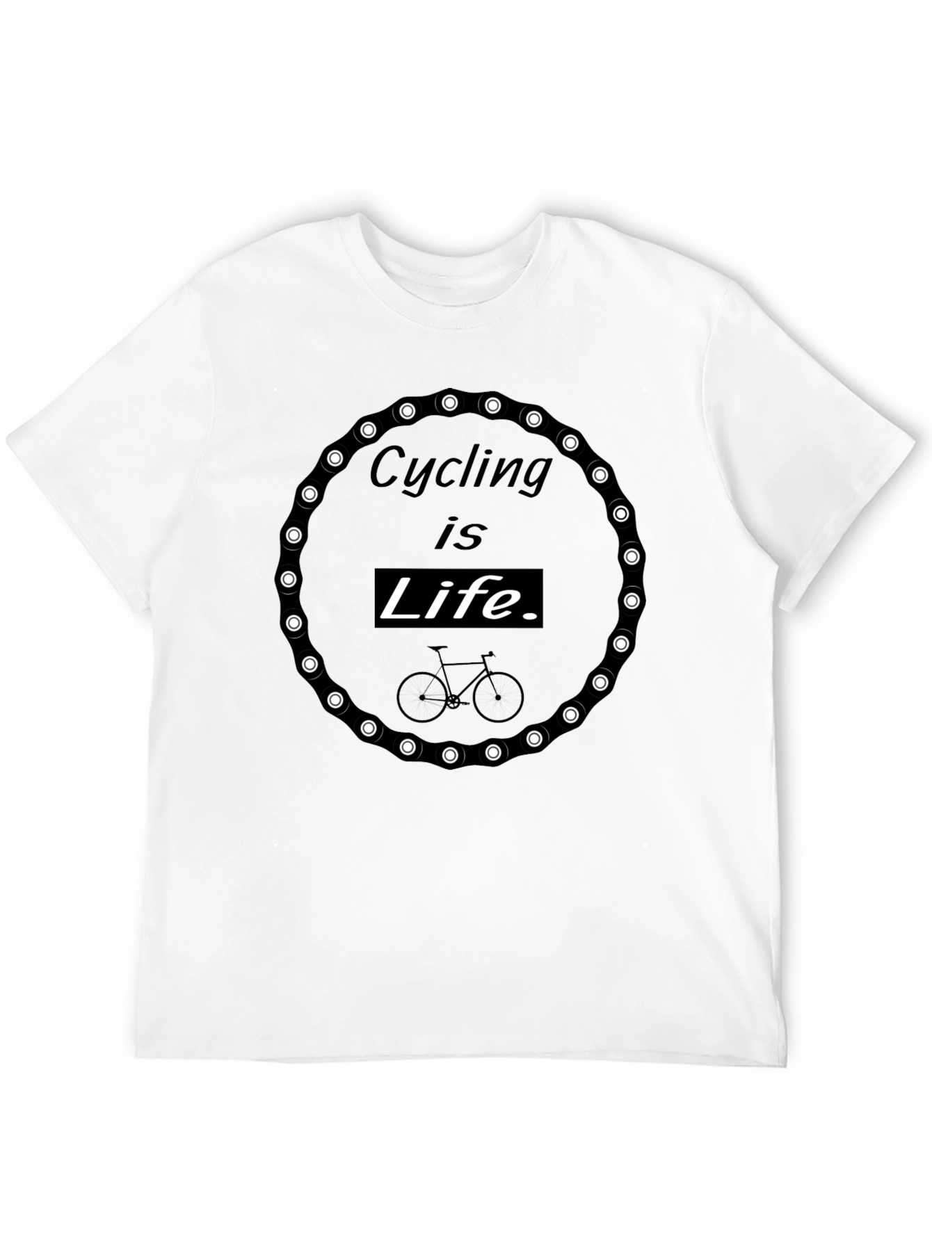 Cycling is Life T-Shirt - Chain Circle Design