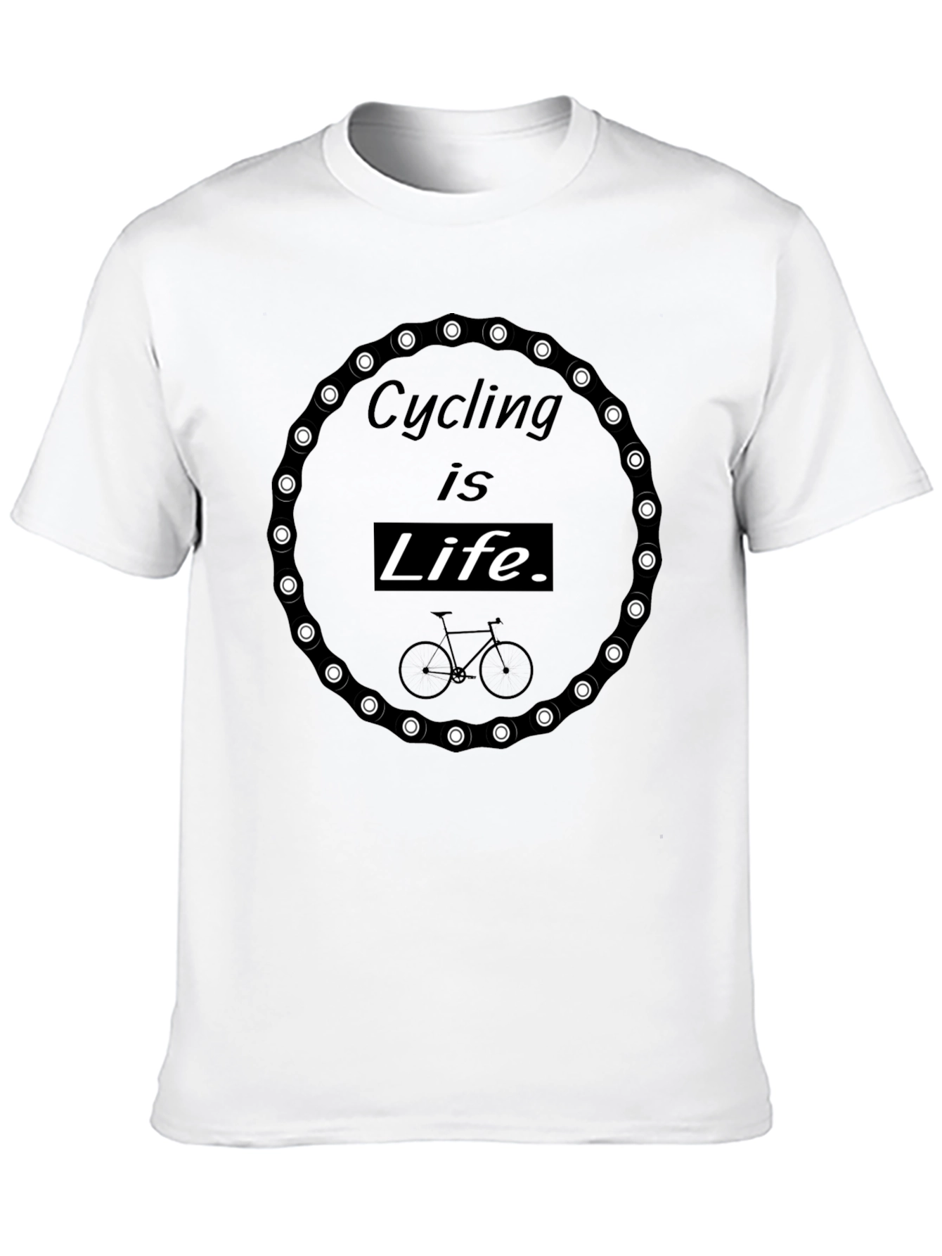 Cycling is Life T-Shirt - Chain Circle Design