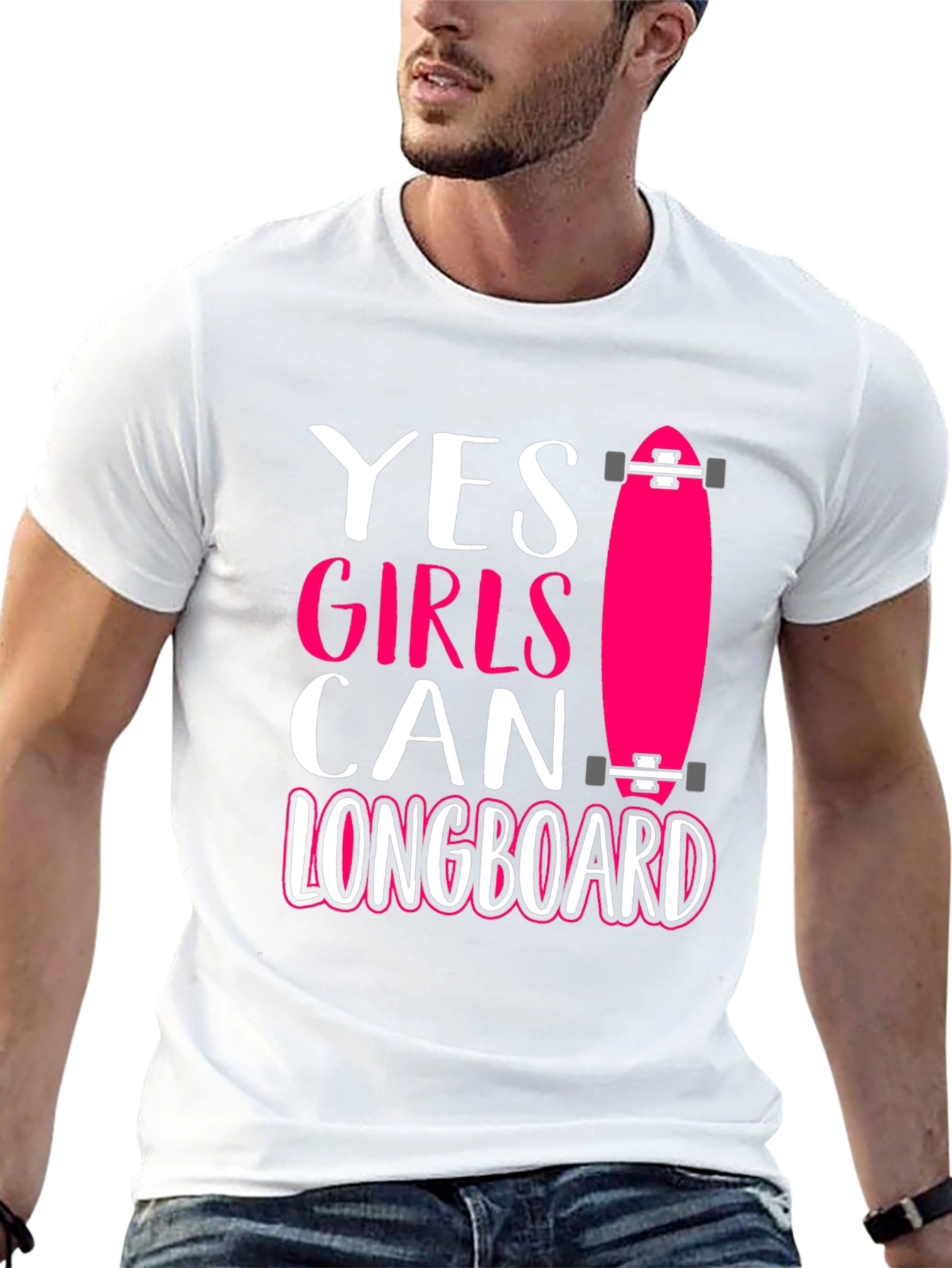 Yes Girls Can Longboard Graphic Tee