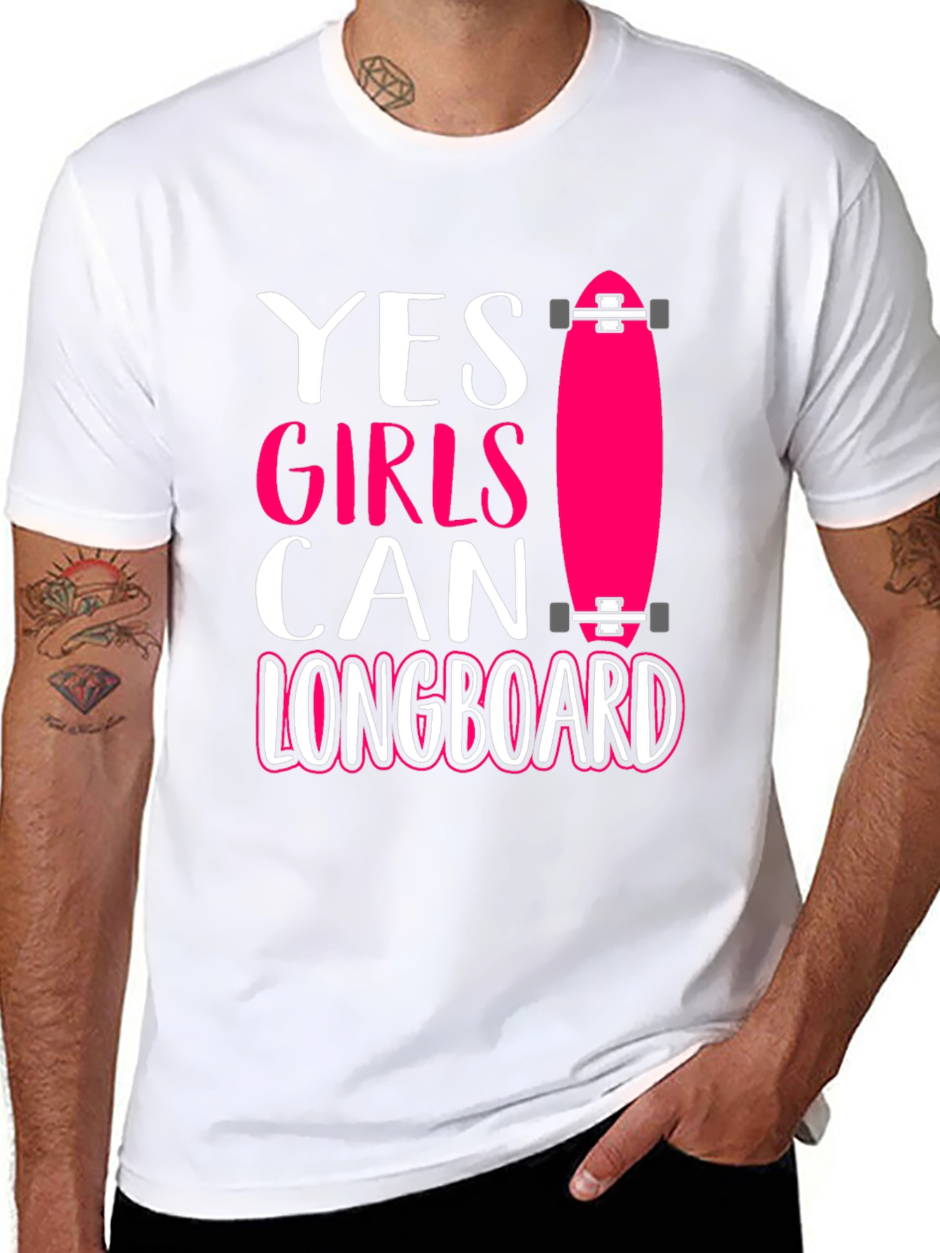 Yes Girls Can Longboard Graphic Tee