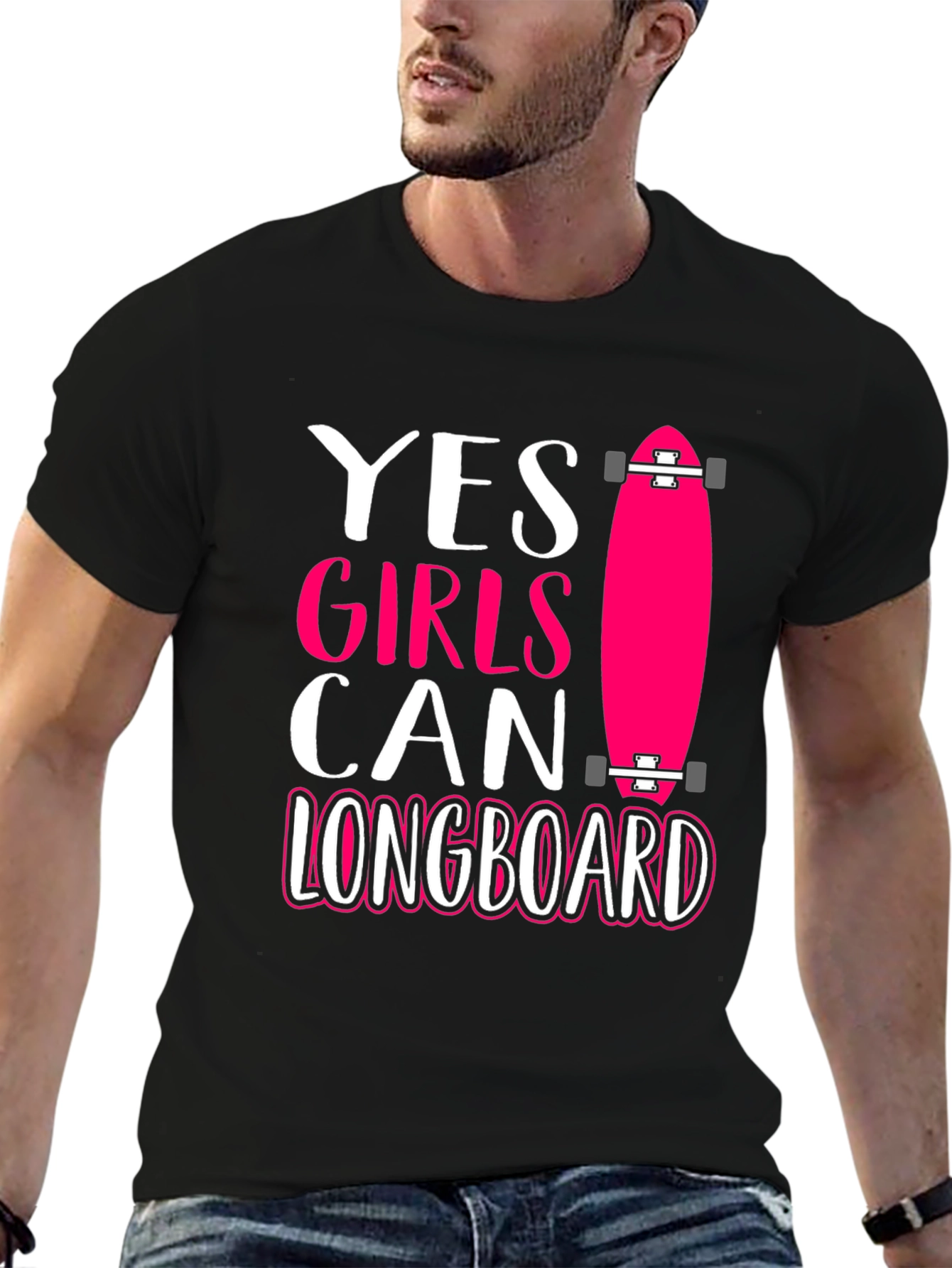 Yes Girls Can Longboard Graphic Tee