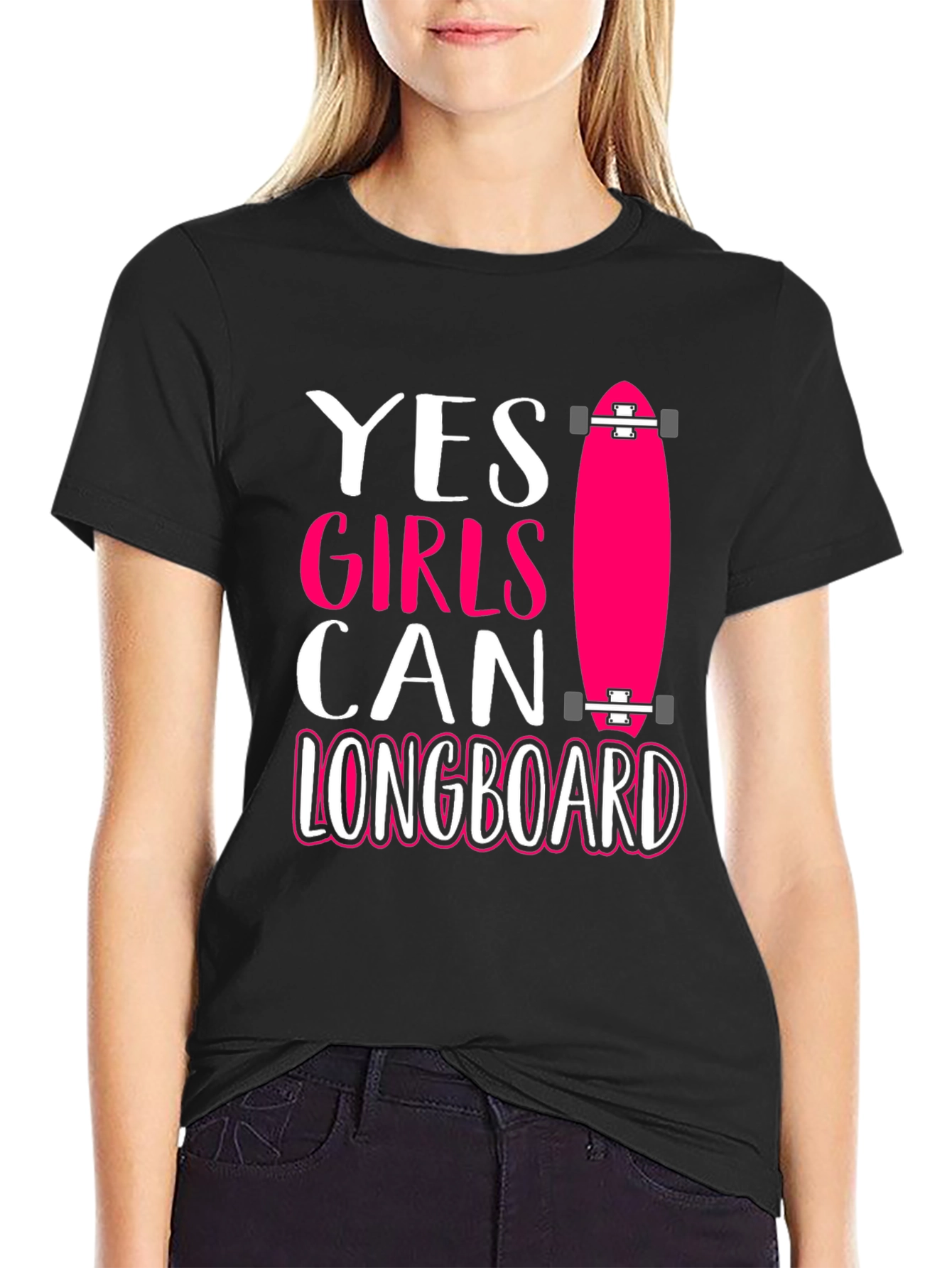 Yes Girls Can Longboard Graphic Tee
