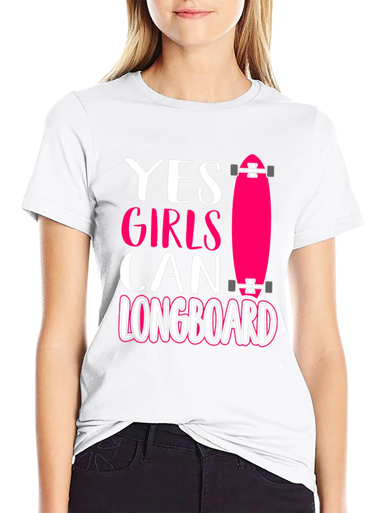 Yes Girls Can Longboard Graphic Tee