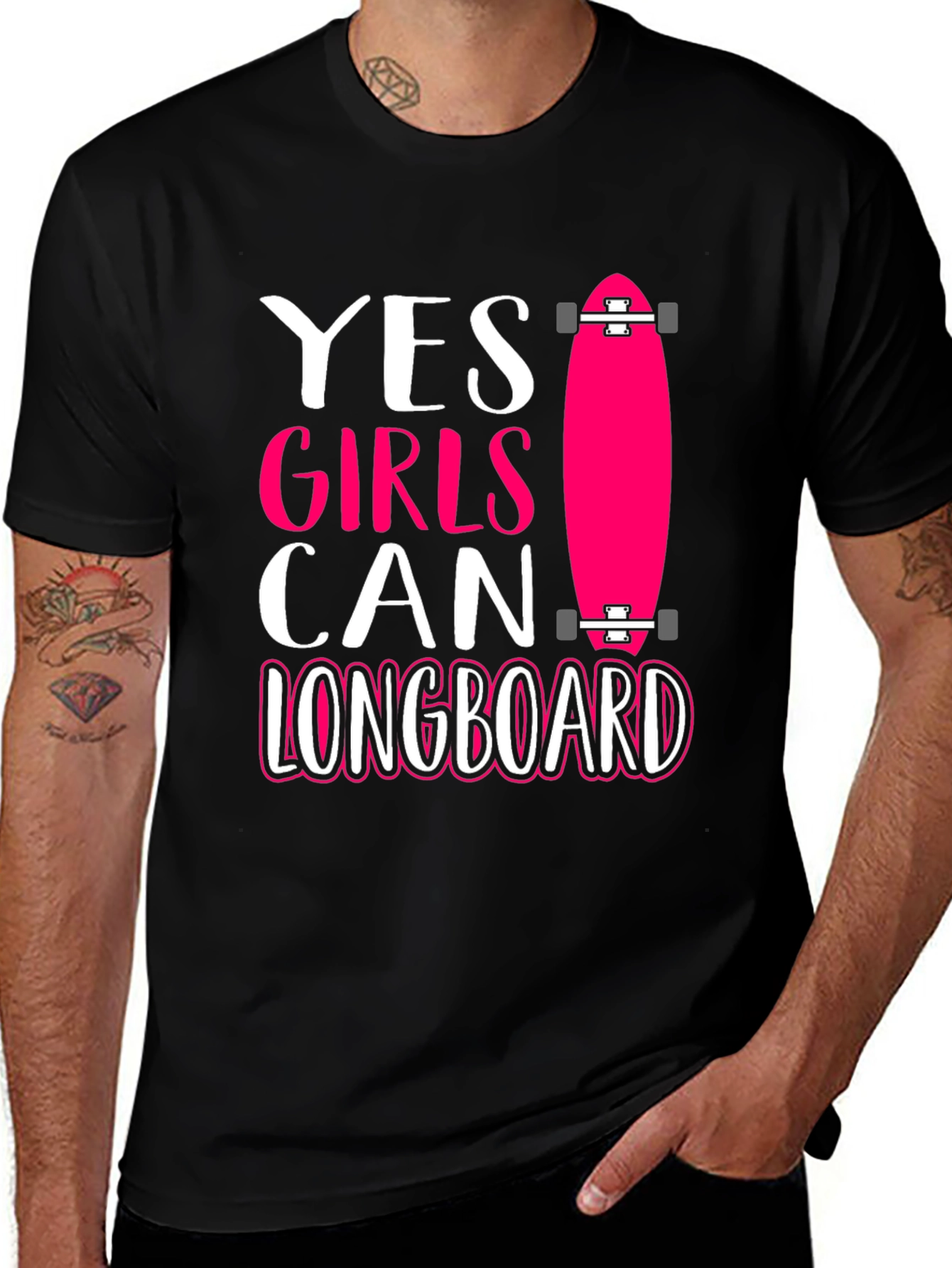 Yes Girls Can Longboard Graphic Tee